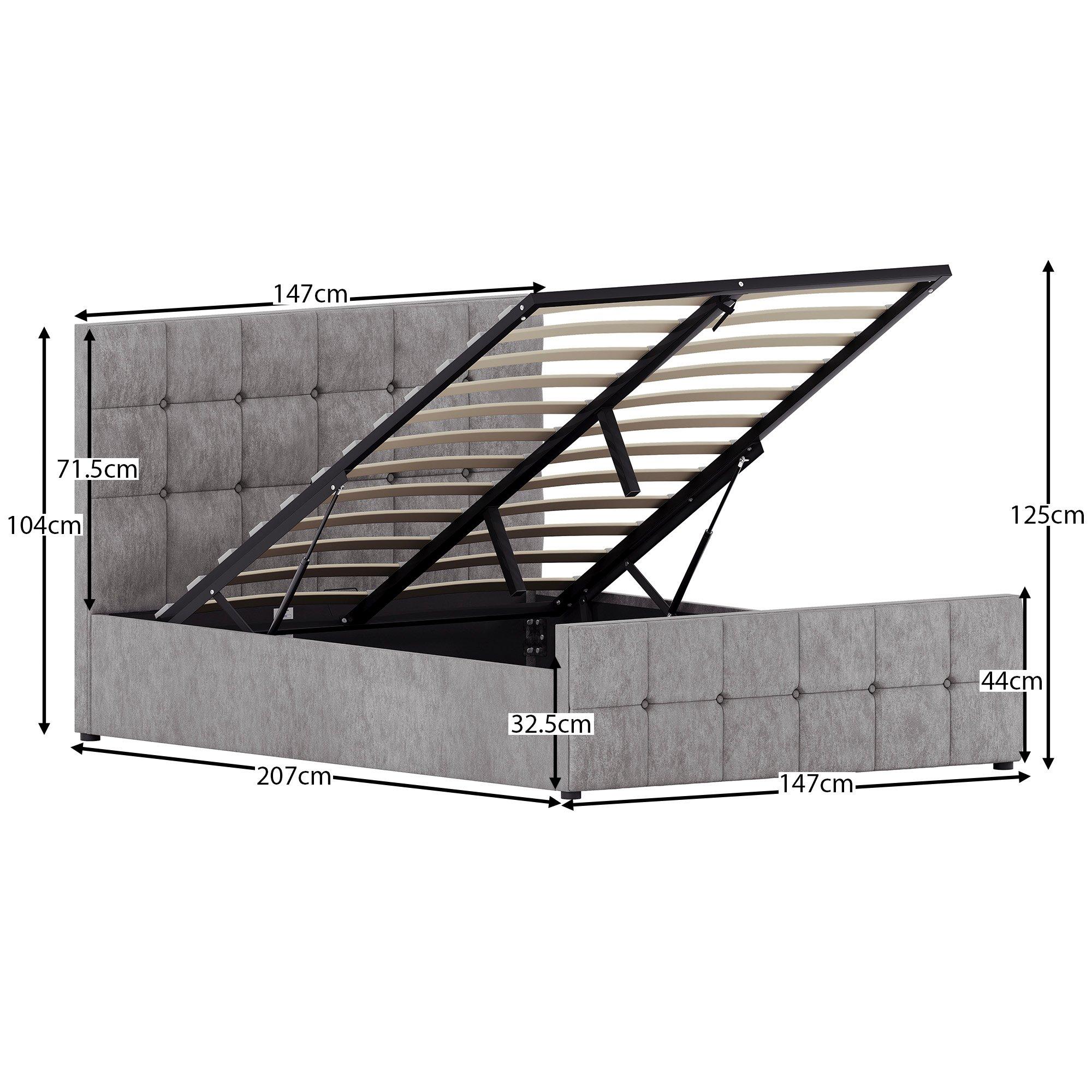 Silver Crushed - Lassic - Vida Designs Valentina Double Ottoman Bed UKFR - 2