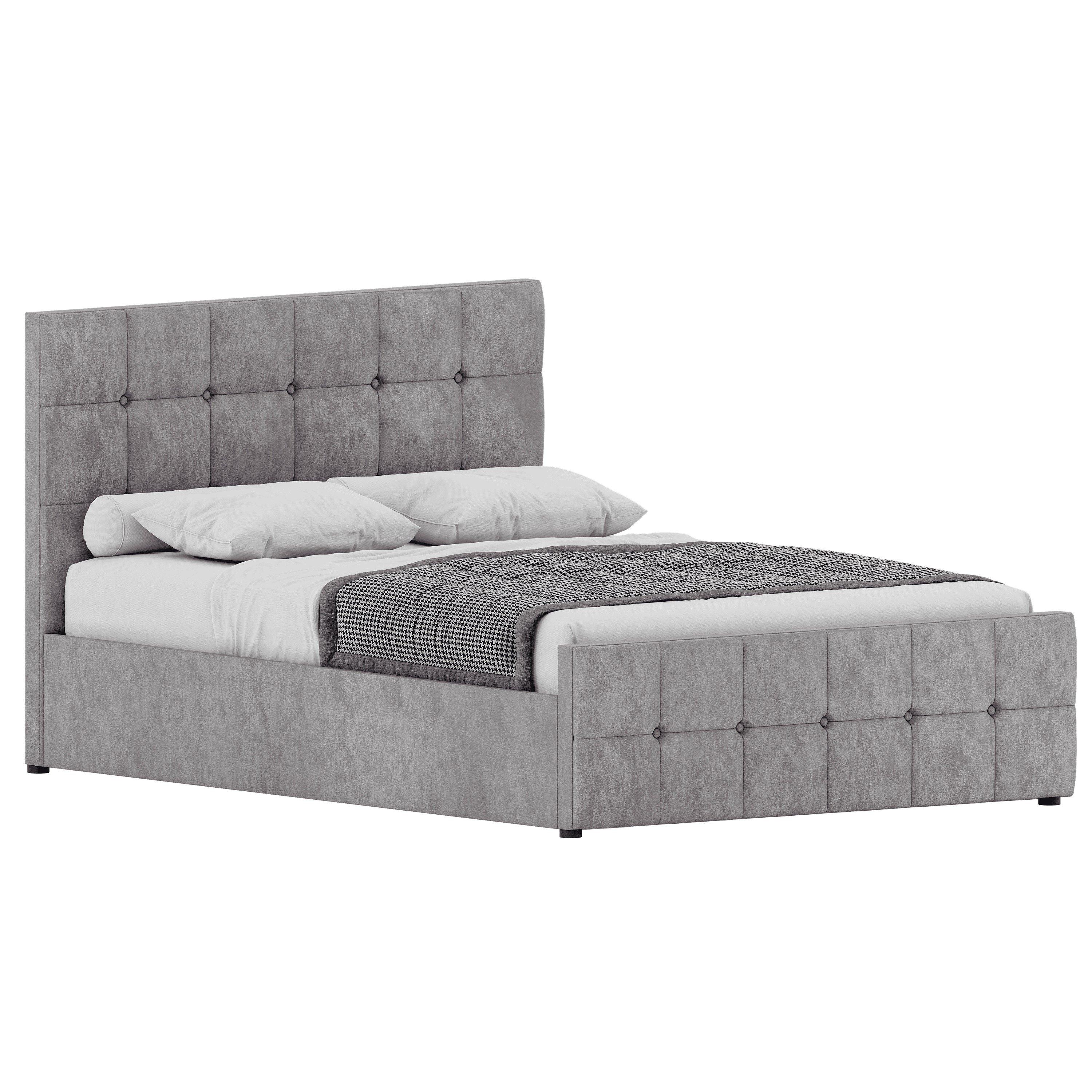 Silver Crushed - Lassic - Vida Designs Valentina Double Ottoman Bed UKFR - 7