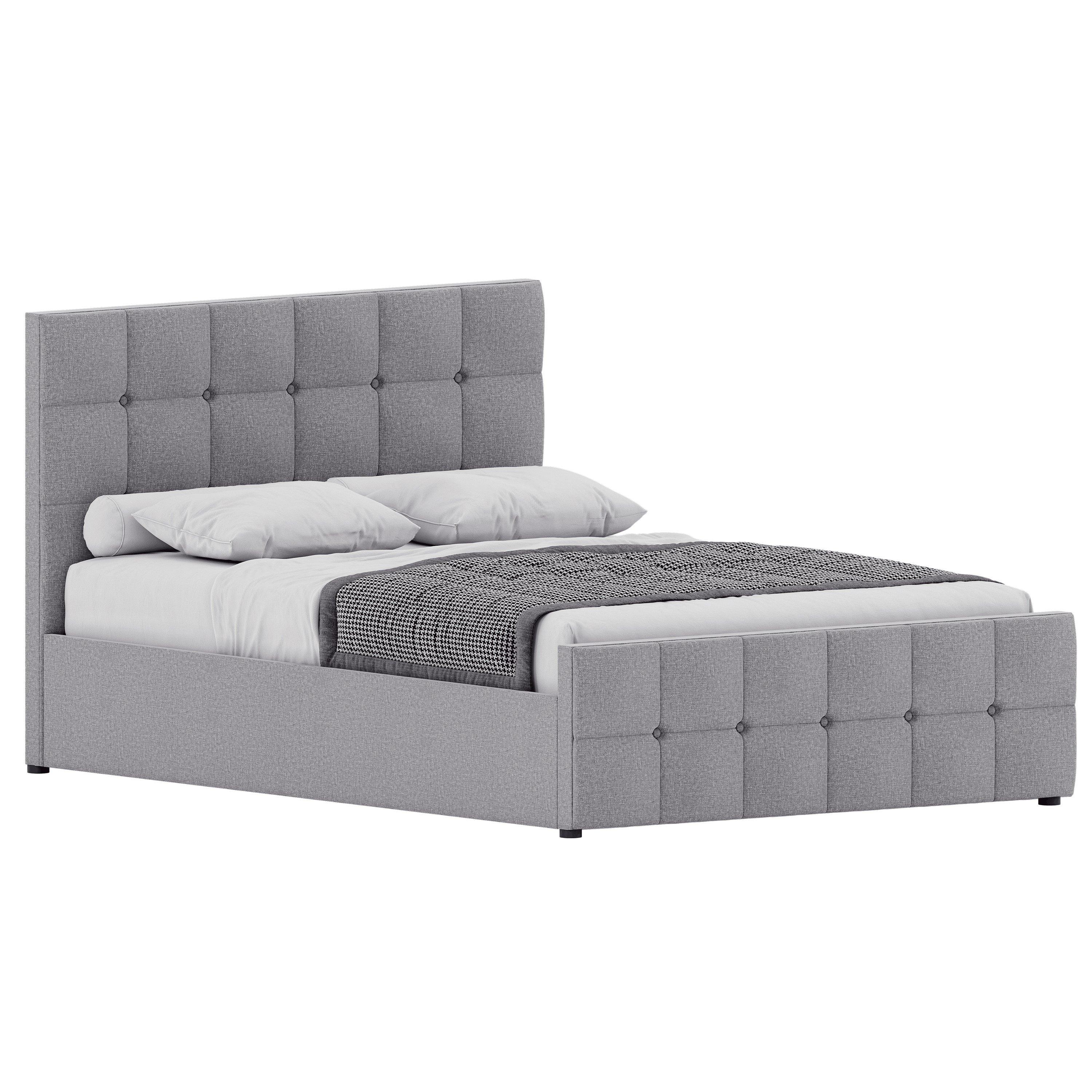 Linen Light Gre - Lassic - Vida Designs Valentina Double Ottoman Bed UKFR - 7