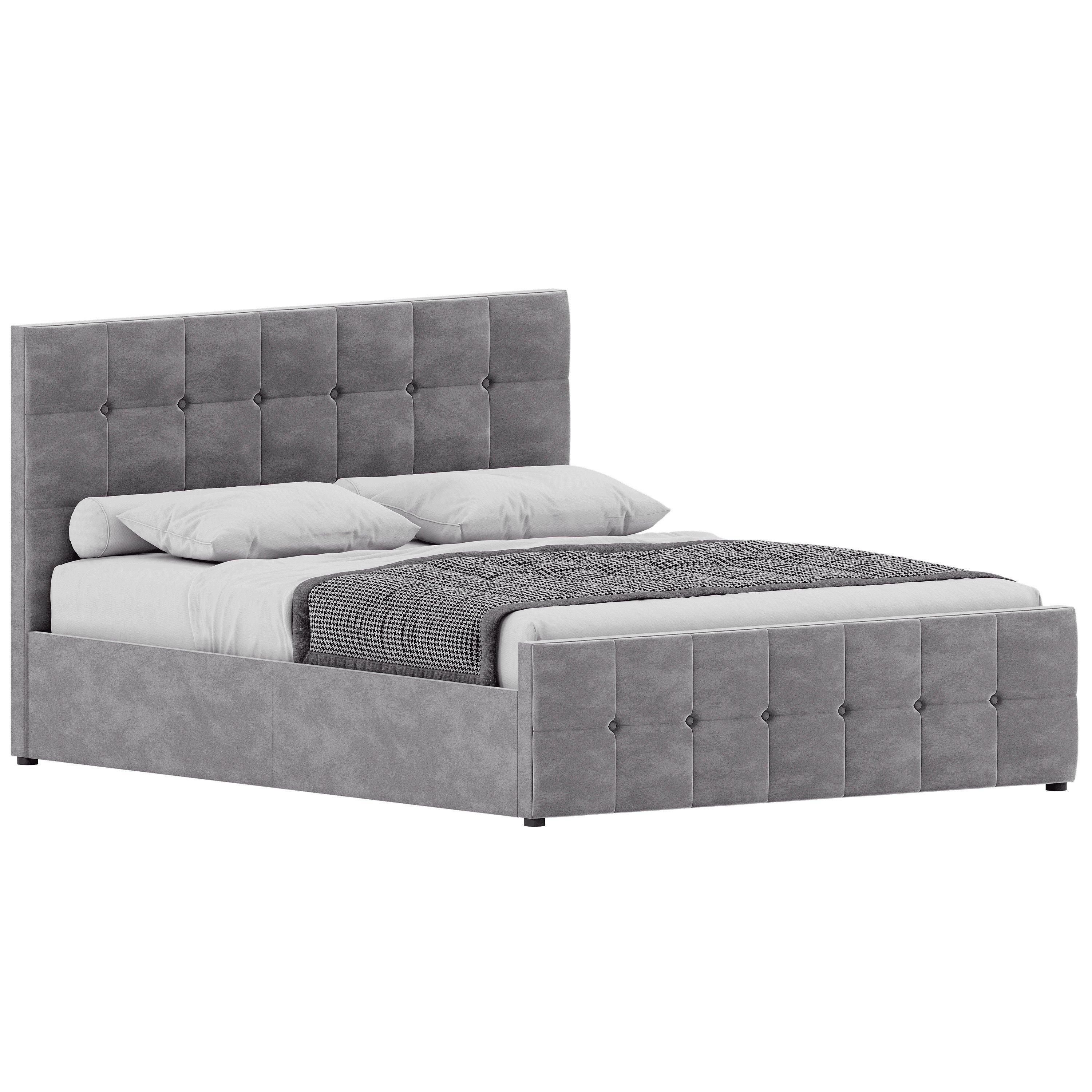 Velvet Light Gr - Lassic - Vida Designs Valentina King Size Ottoman Bed UKFR - 7