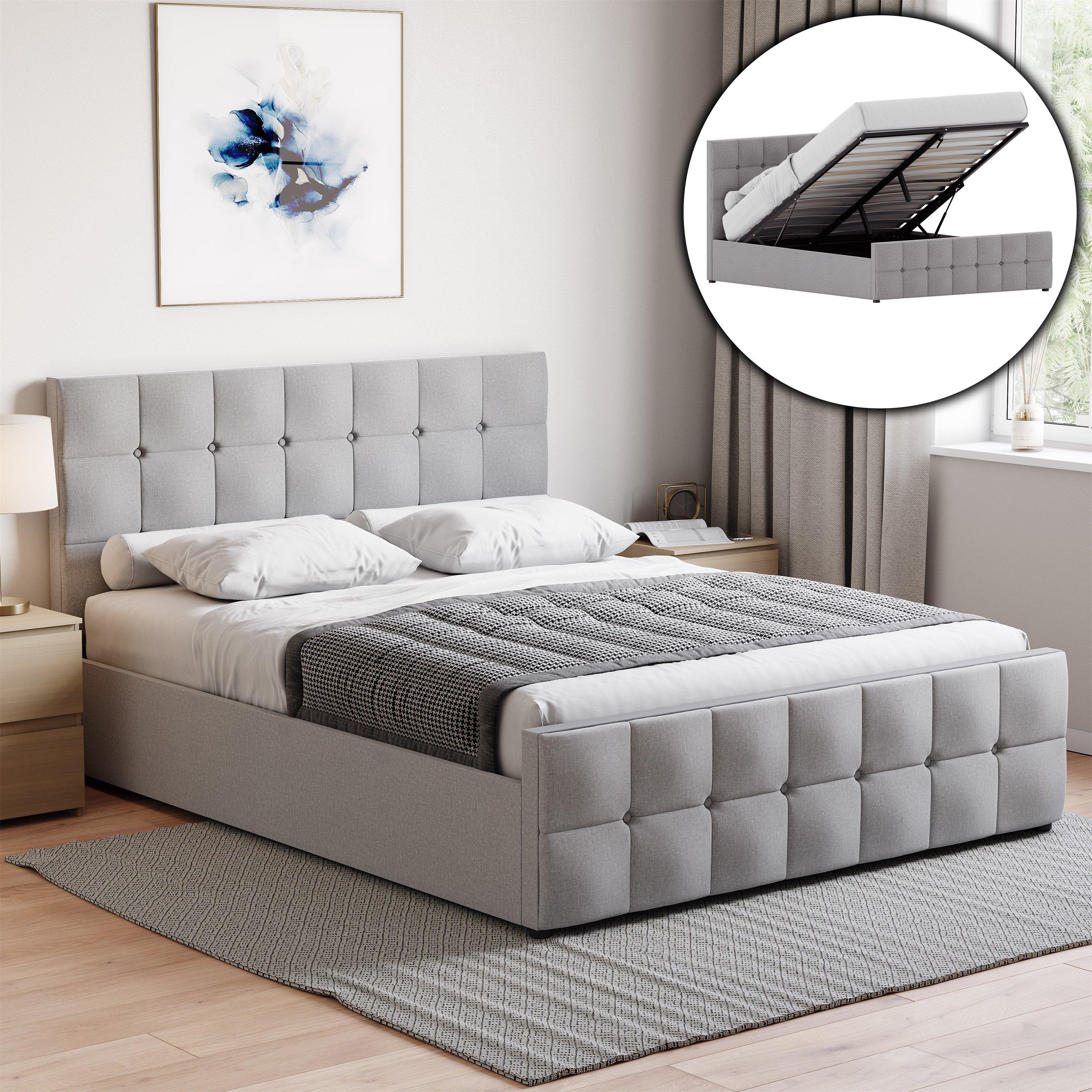 Lassic  Vida Designs Valentina King Size Ottoman Bed Ukfr - Linen Light Gre - King Size