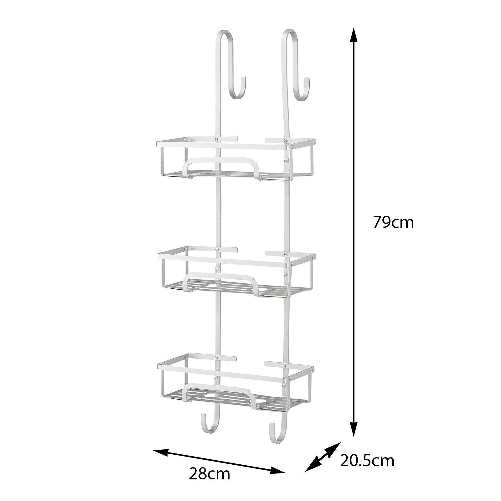 Silver - Homelife - 3 Tier Aluminium Over Door Shower Caddy - 5