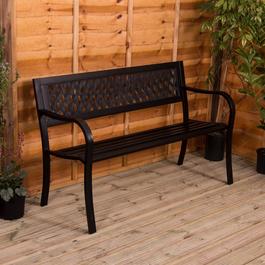 Lassic Garden Vida Steel Garden Bench Lattice Style