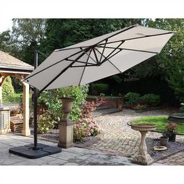 Royalcraft Ivory 3.5m LED Cantilever Parasol - Grey Pole