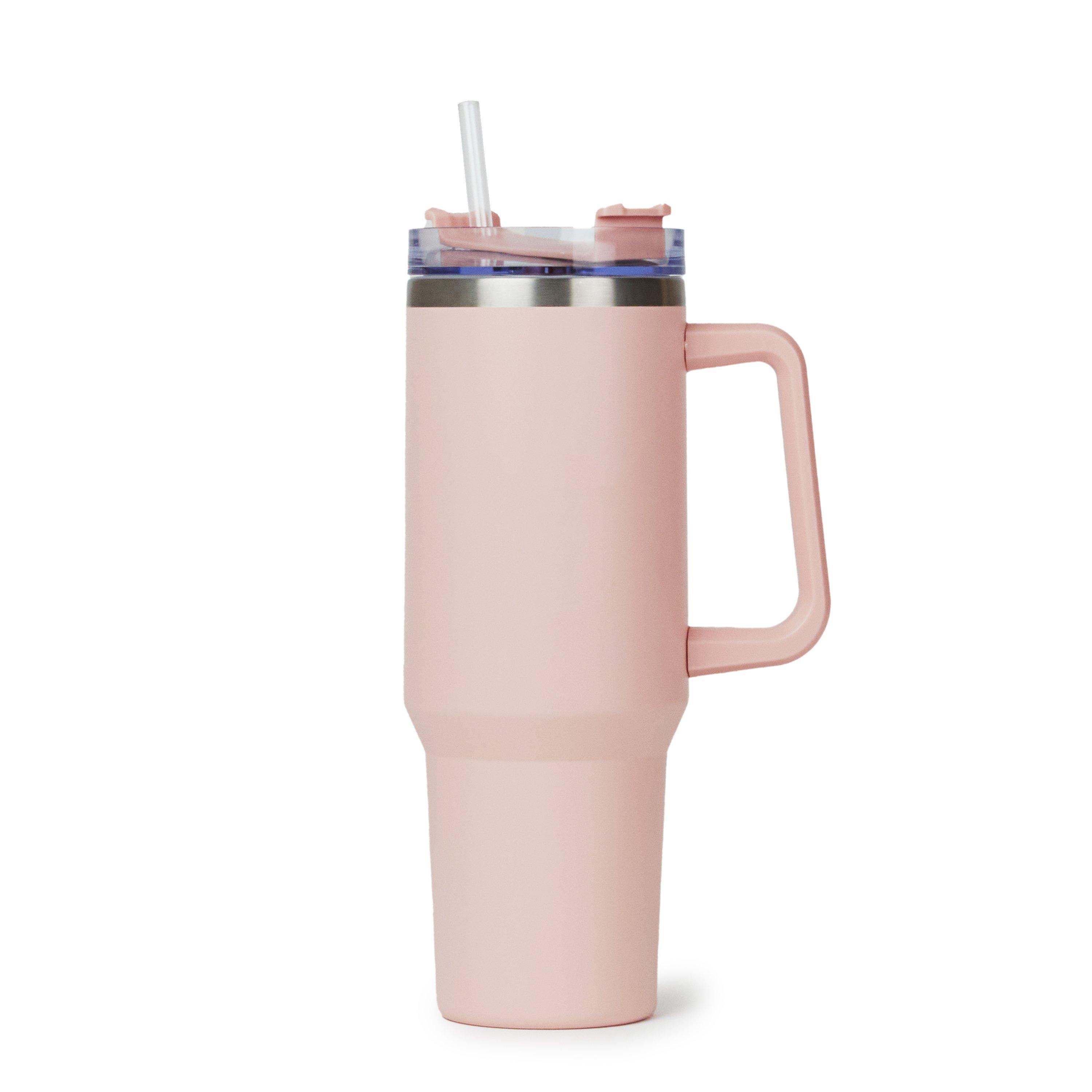 Pink - Studio - Travel Cup with Handle and Straw - 4