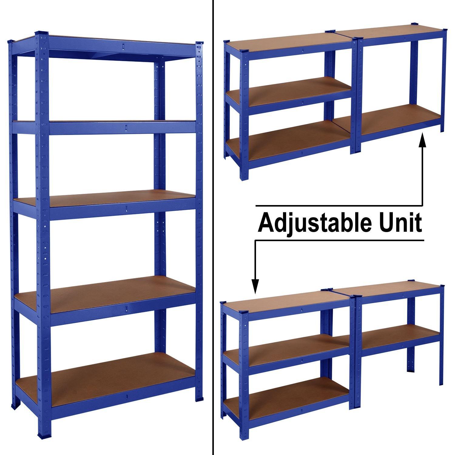 Blue - Studio - Heavy Duty Garage Shelving Racking with 5 Shelves - 1