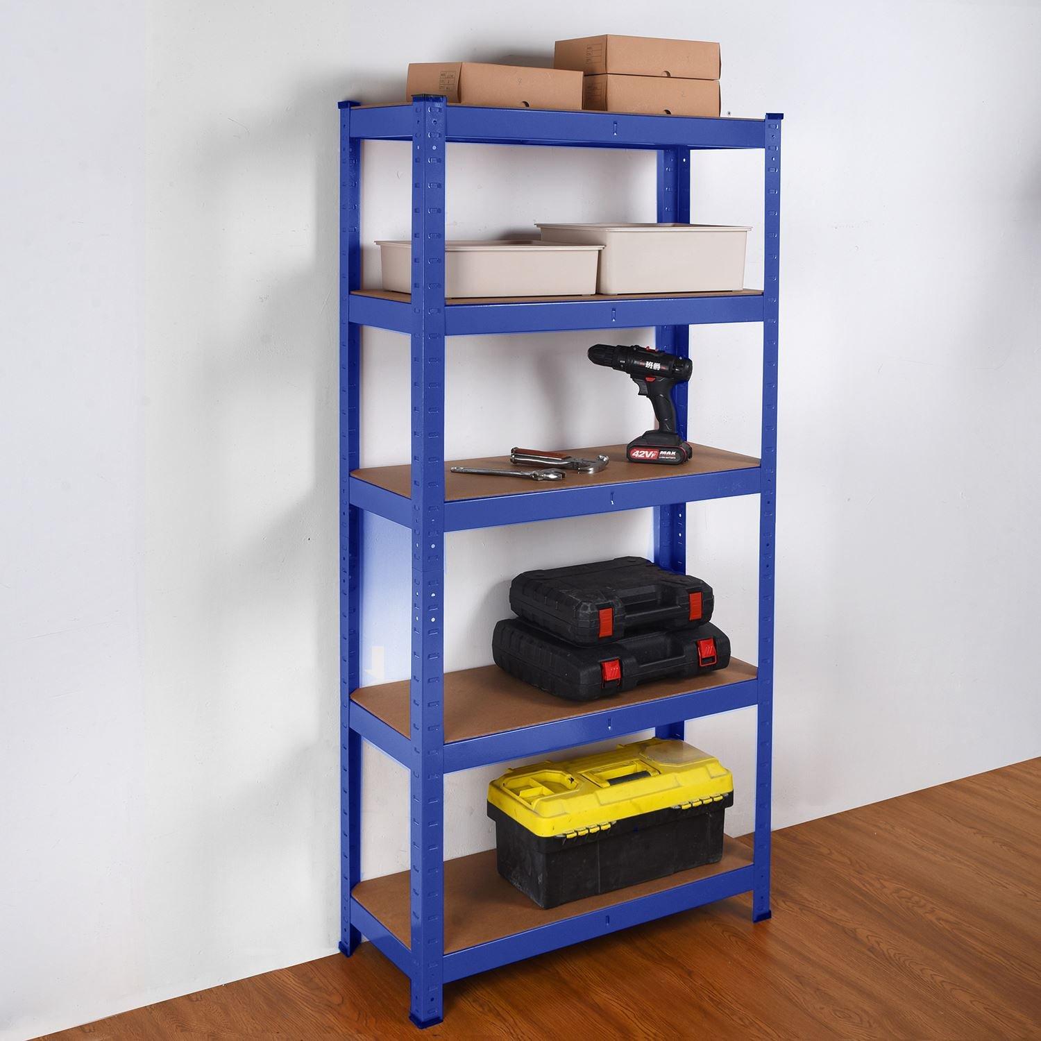 Blue - Studio - Heavy Duty Garage Shelving Racking with 5 Shelves - 2