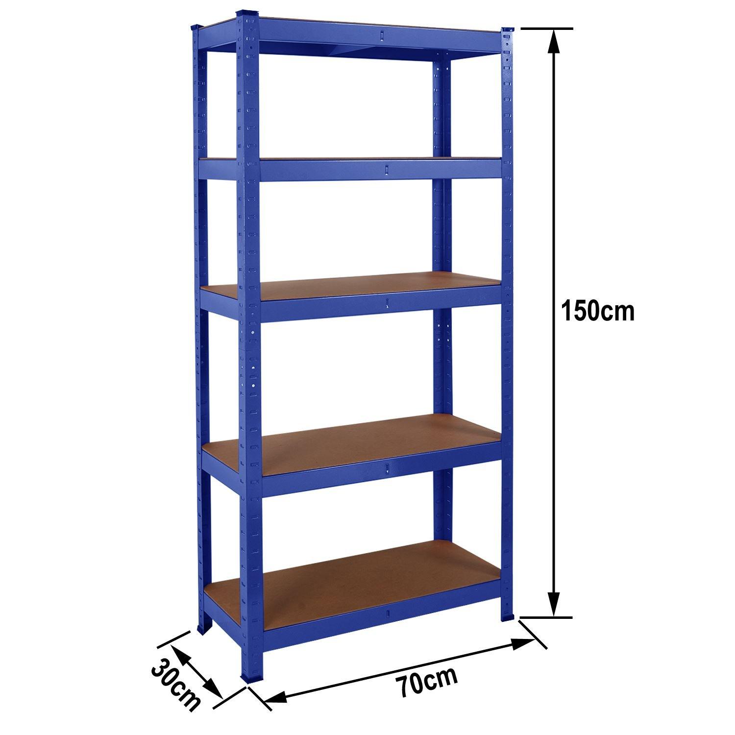 Blue - Studio - Heavy Duty Garage Shelving Racking with 5 Shelves - 4