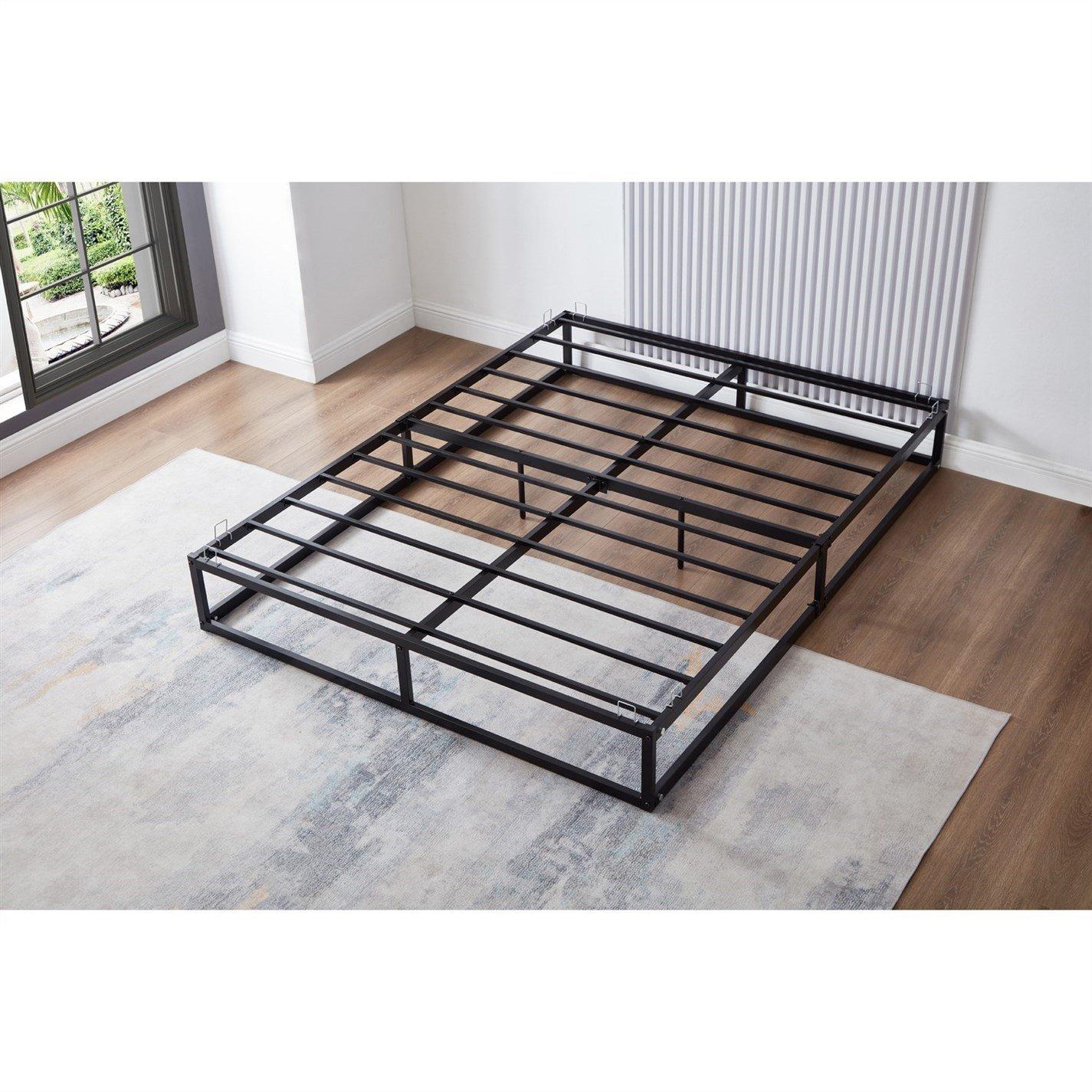 Black - House of Home - Heavy Duty Metal Platform Double Bed Frame - 5