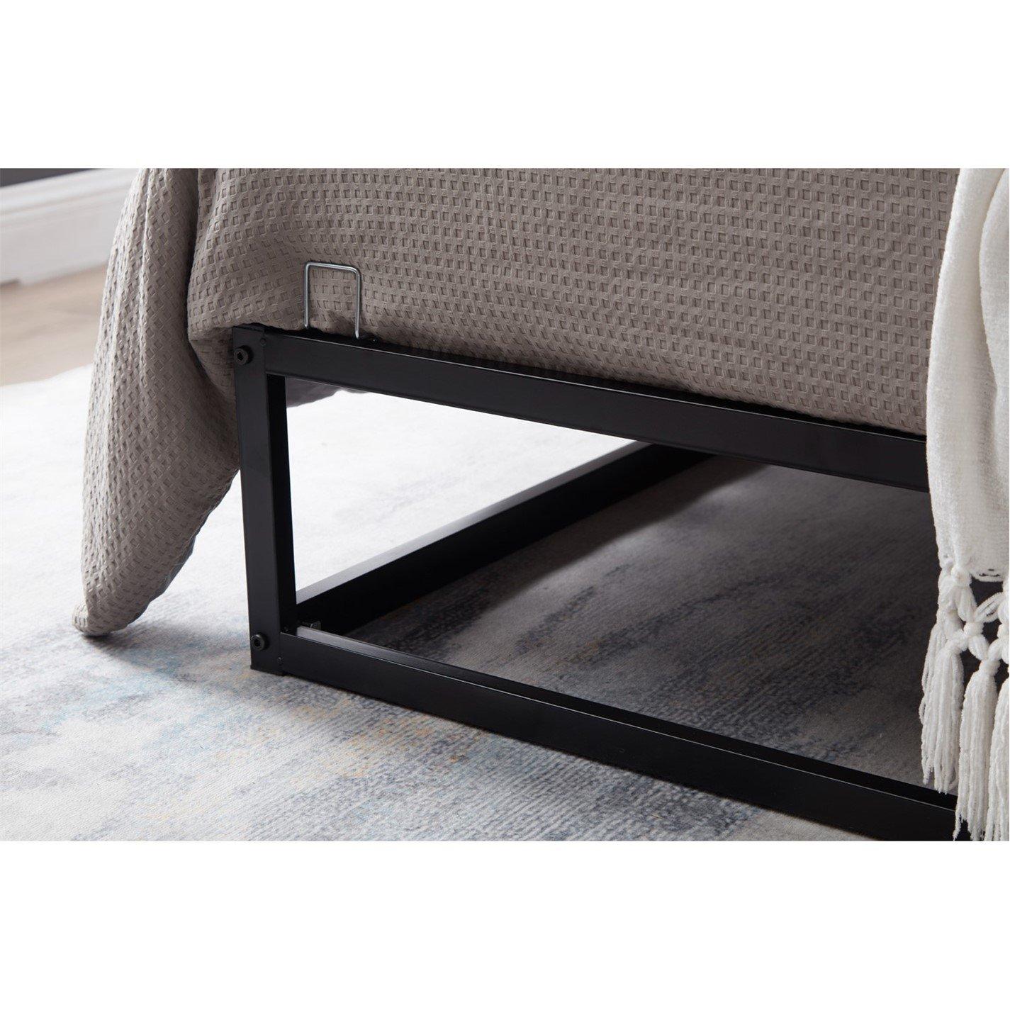 Black - House of Home - Heavy Duty Metal Platform Double Bed Frame - 6