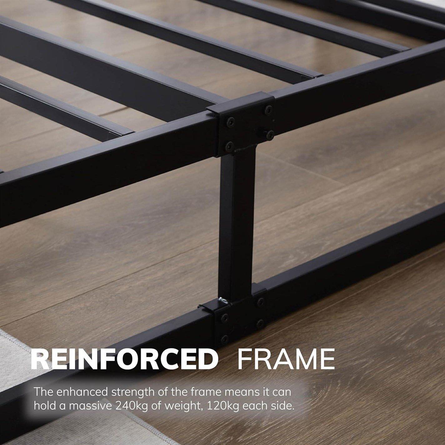 Black - House of Home - Heavy Duty Metal Platform Double Bed Frame - 8