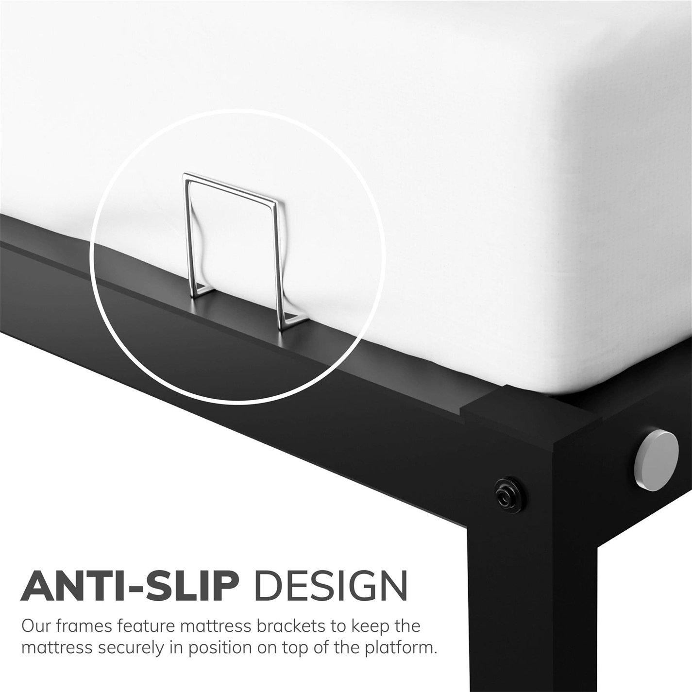 Black - House of Home - Heavy Duty Metal Platform Single Bed Frame - 5