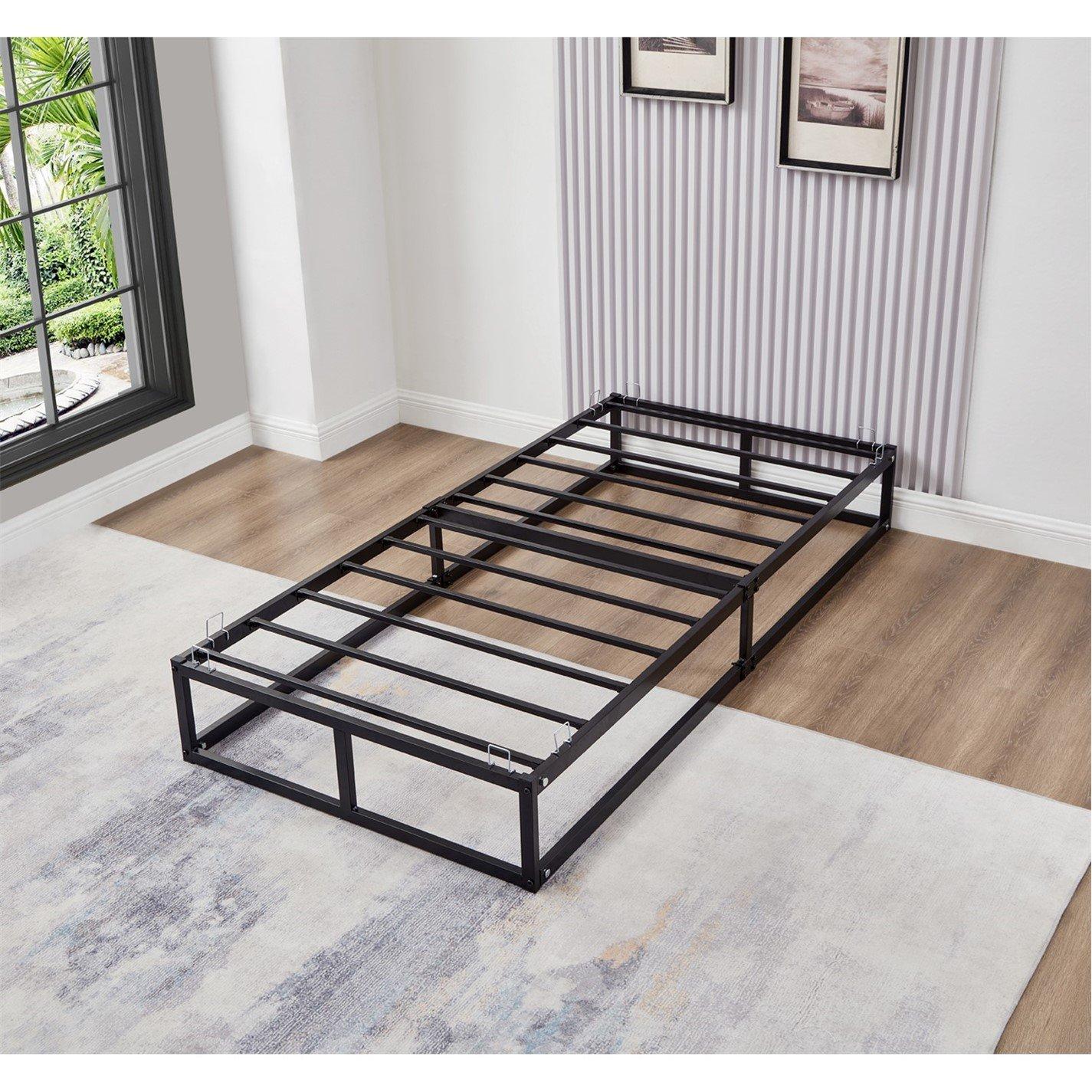 Black - House of Home - Heavy Duty Metal Platform Single Bed Frame - 7