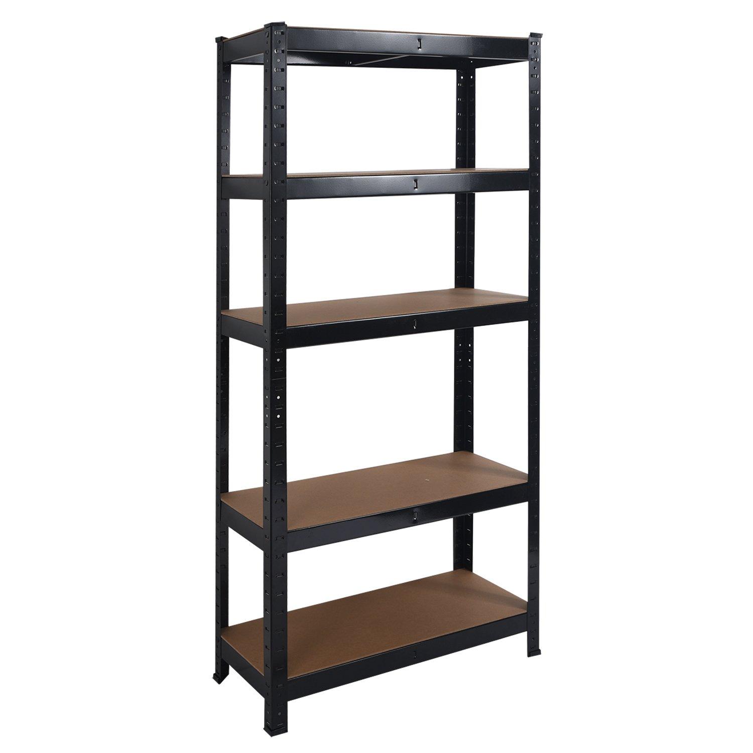 Black - Studio - Heavy Duty Steel & 5 Tier Racking Shelf in Black - 1