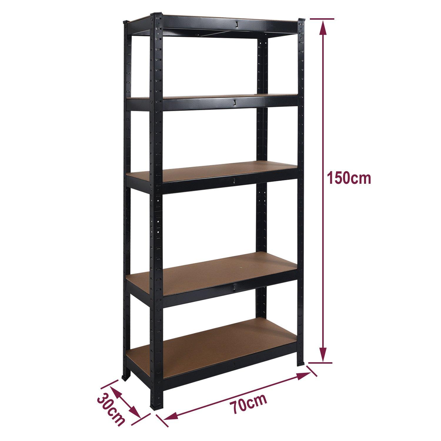 Black - Studio - Heavy Duty Steel & 5 Tier Racking Shelf in Black - 5