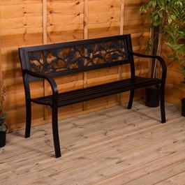 Lassic Garden Vida Steel Garden Bench Rose Style