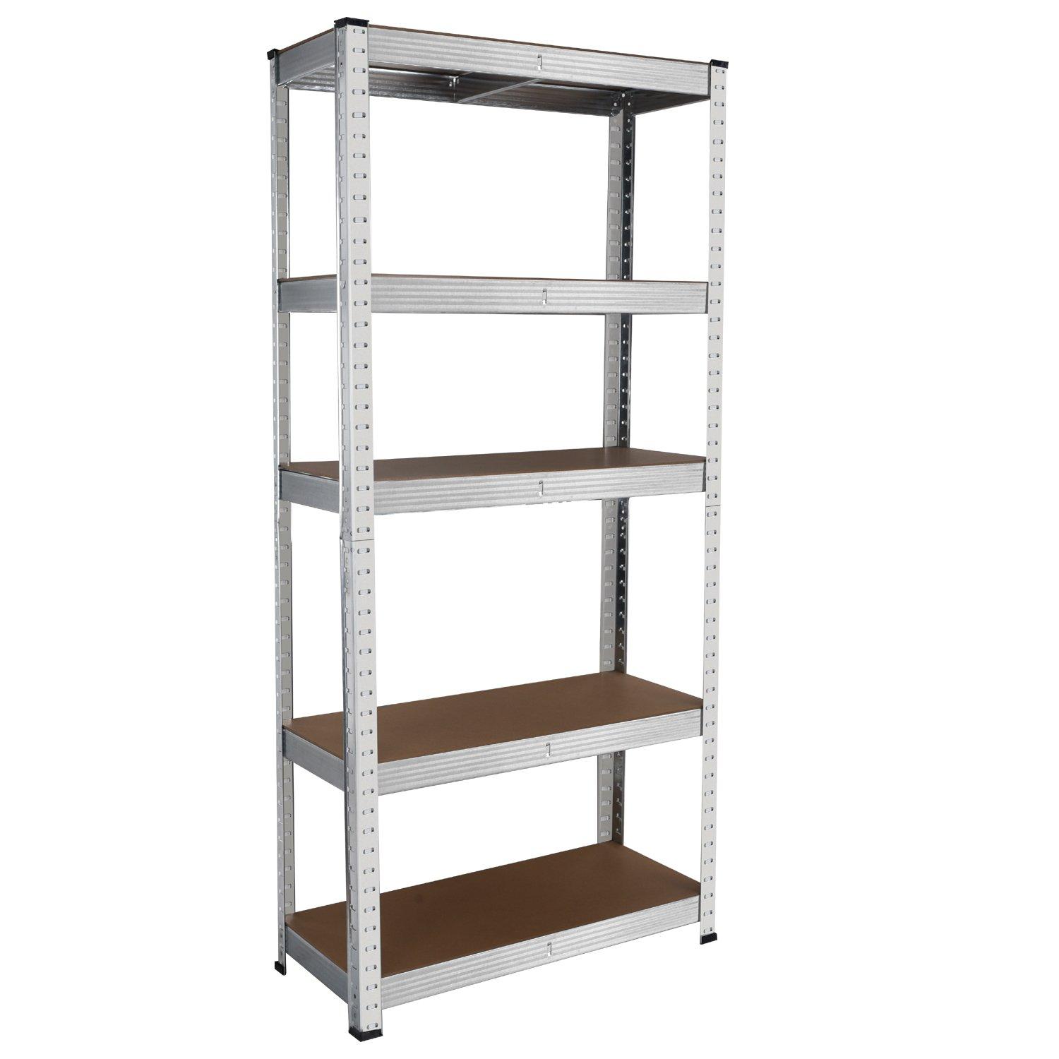 Silver - House of Home - Heavy Duty Steel & 5 Tier Galvanized Racking Shelf - 1