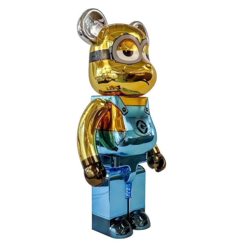 Orange - Bearbrick - Minion Kevin - Chrome Figure - 3