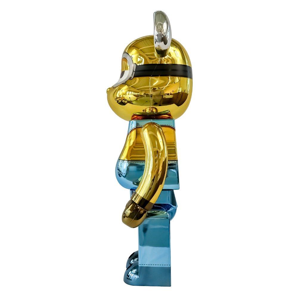 Orange - Bearbrick - Minion Kevin - Chrome Figure - 6