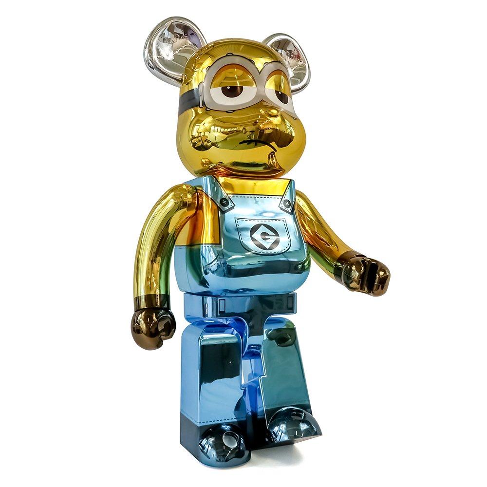 Orange - Bearbrick - Minion Kevin - Chrome Figure - 7