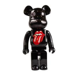 Bearbrick The Rolling Stones Lips & Tongue - Black Chrome Figure