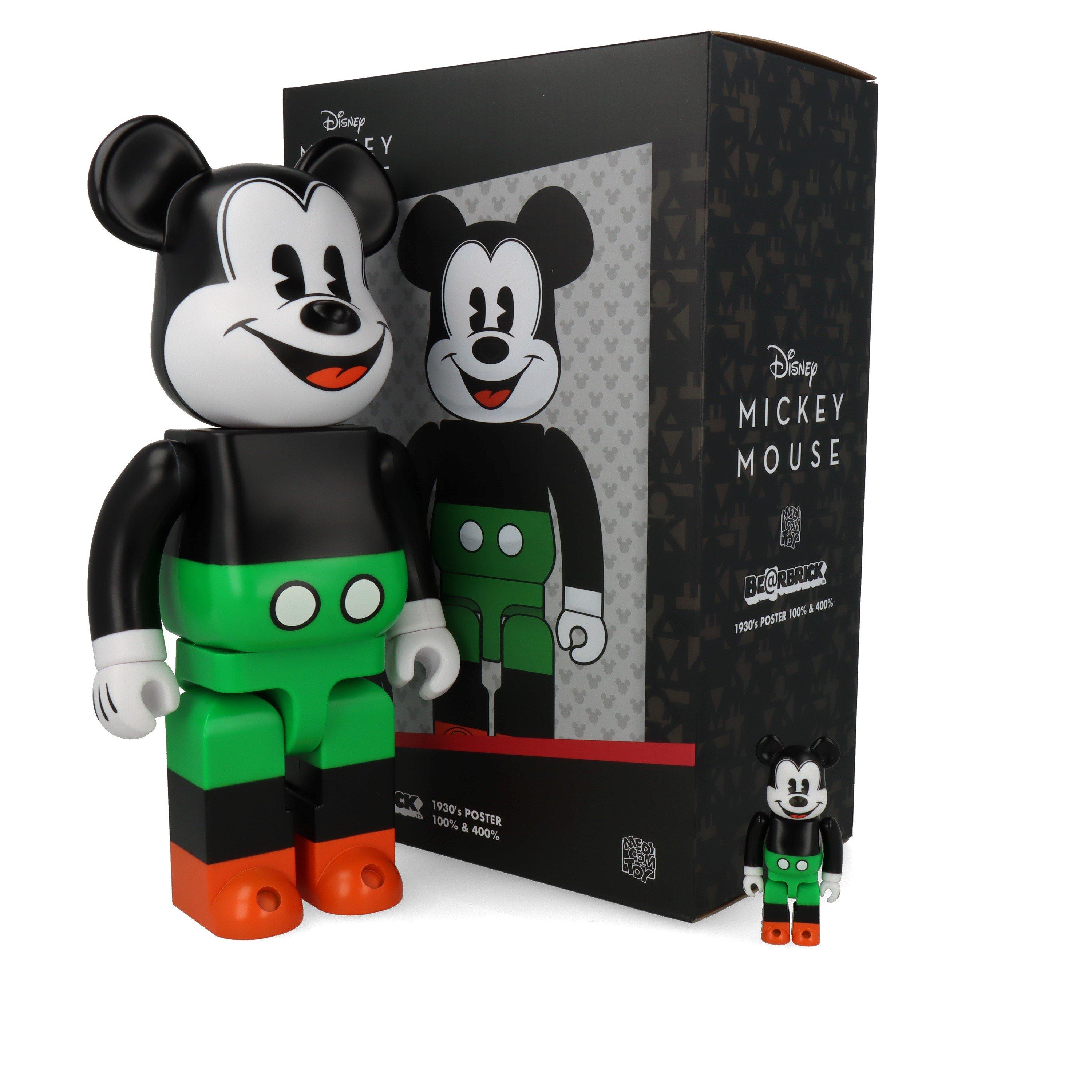 Green - Bearbrick - Mickey Mouse - 1930s Poster - Figures - 10