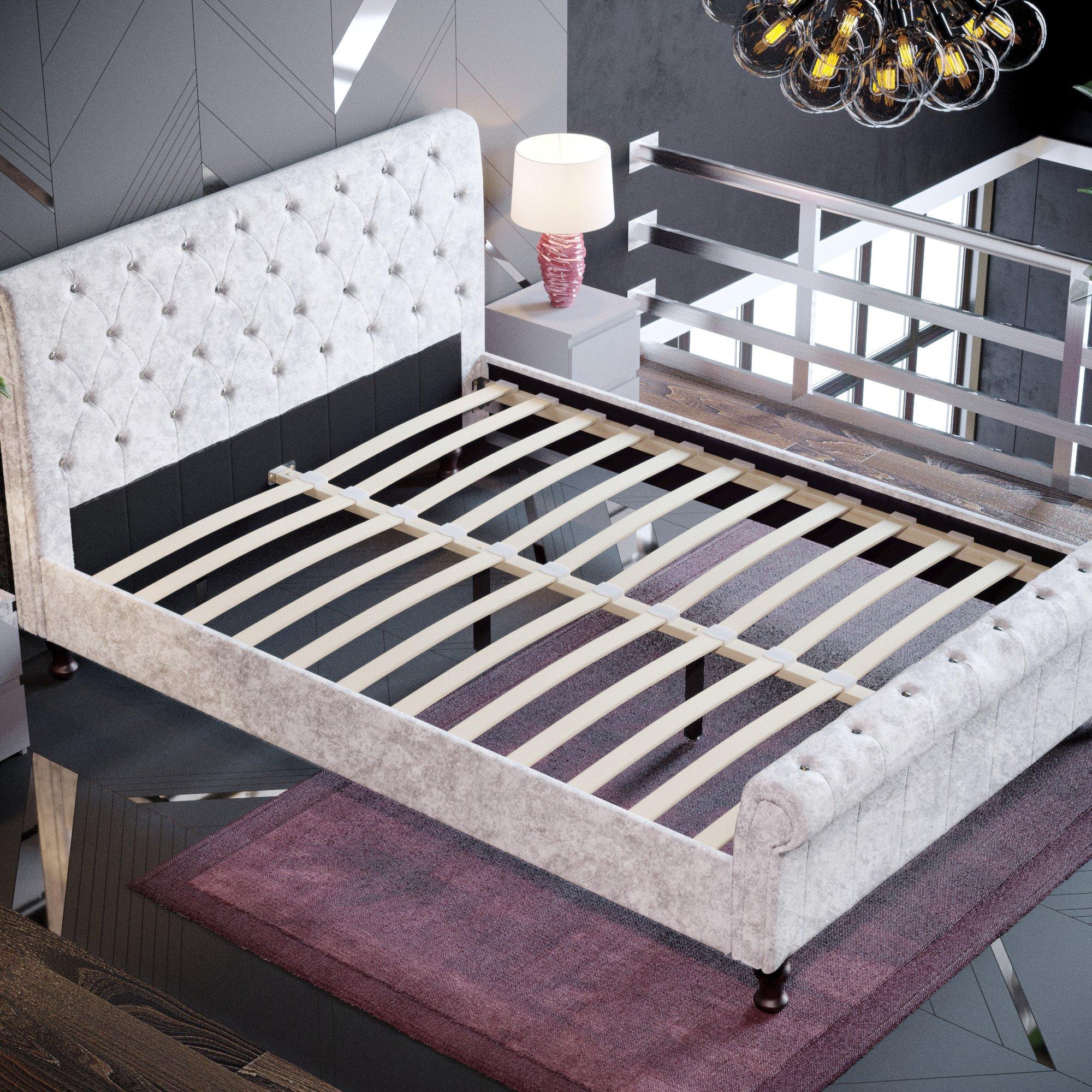 Silver Crushed - Lassic - Vida Designs Violetta King Size Bed - 7