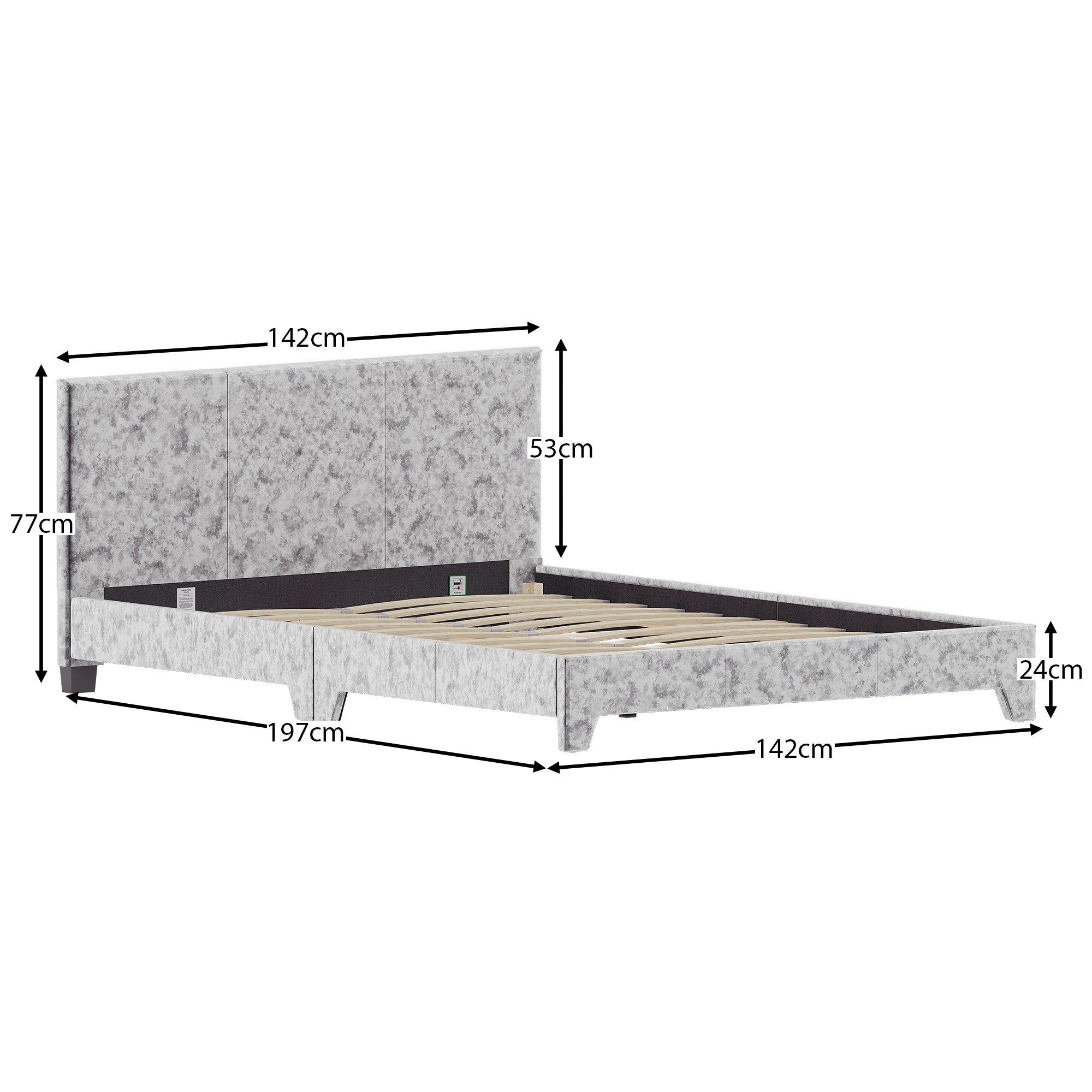 Silver Velvet - Lassic - Vida Designs Victoria Double Bed UKFR - 2