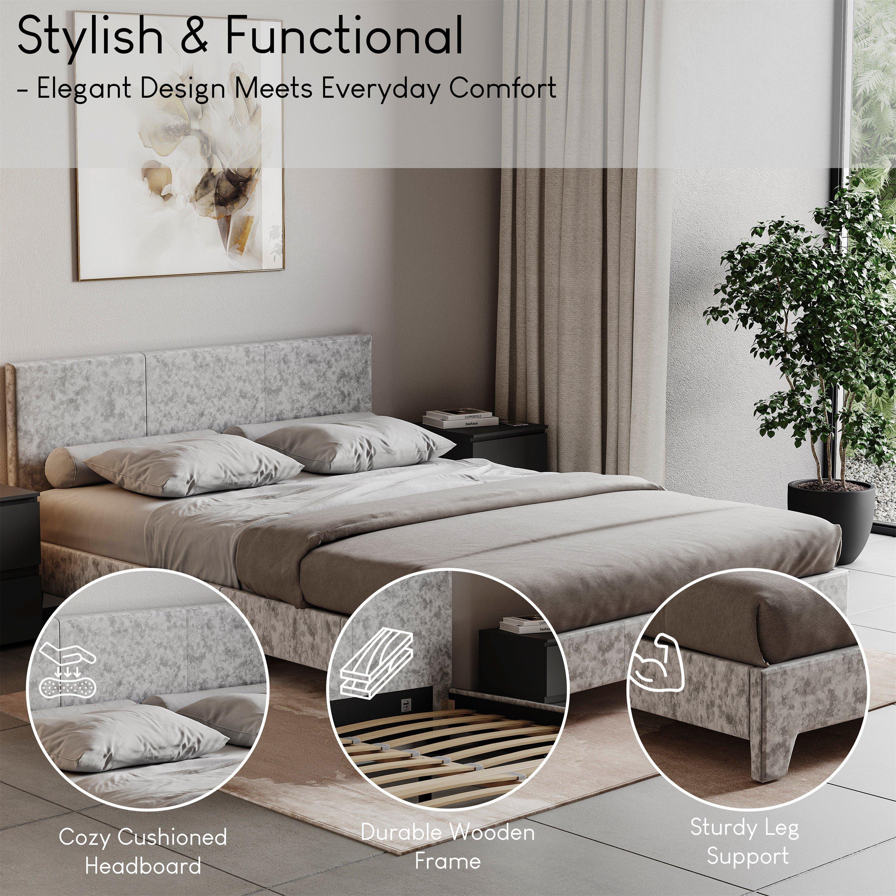 Silver Velvet - Lassic - Vida Designs Victoria Double Bed UKFR - 4