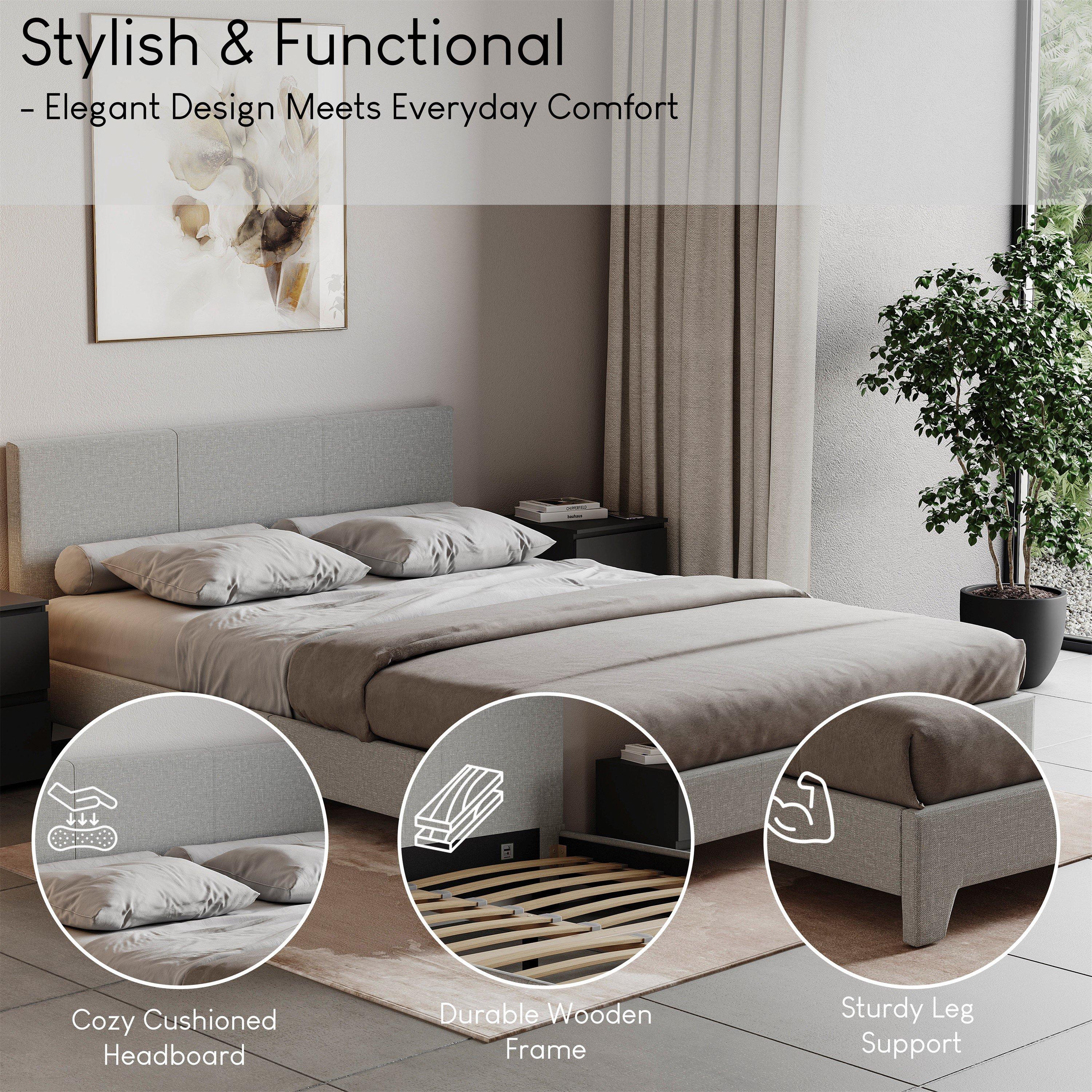 Light Grey Velv - Lassic - Vida Designs Victoria Double Bed UKFR - 4