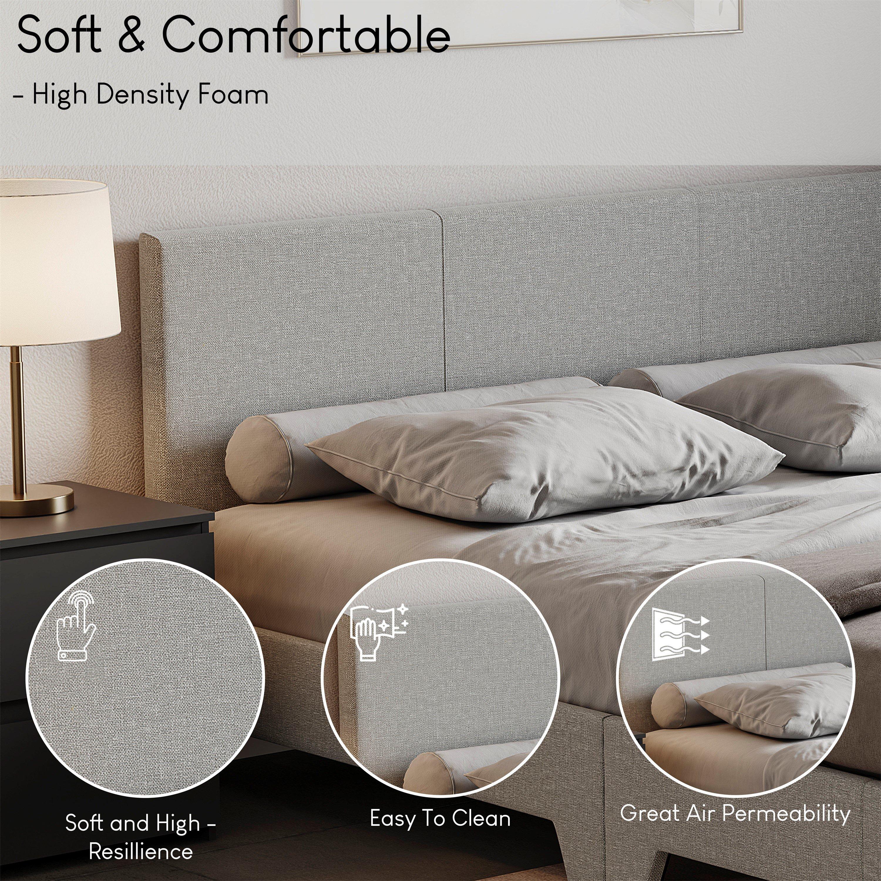 Light Grey Velv - Lassic - Vida Designs Victoria Double Bed UKFR - 5