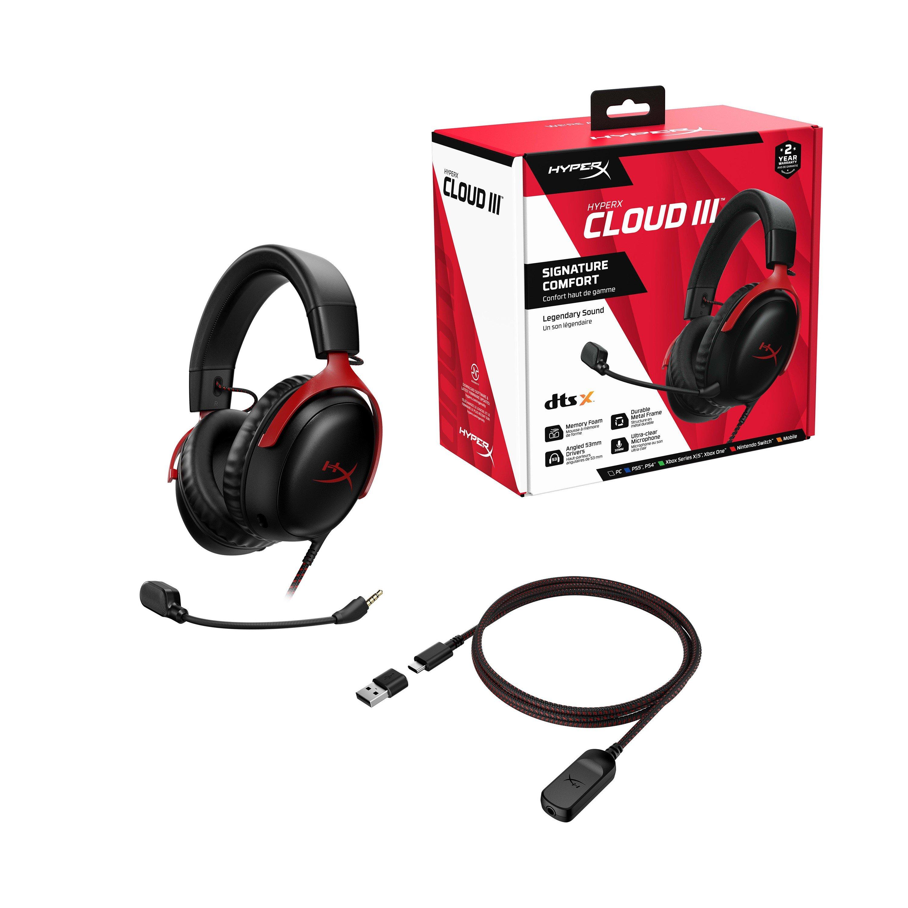 Black/Red - HyperX - Cloud III Gaming Headset - 3