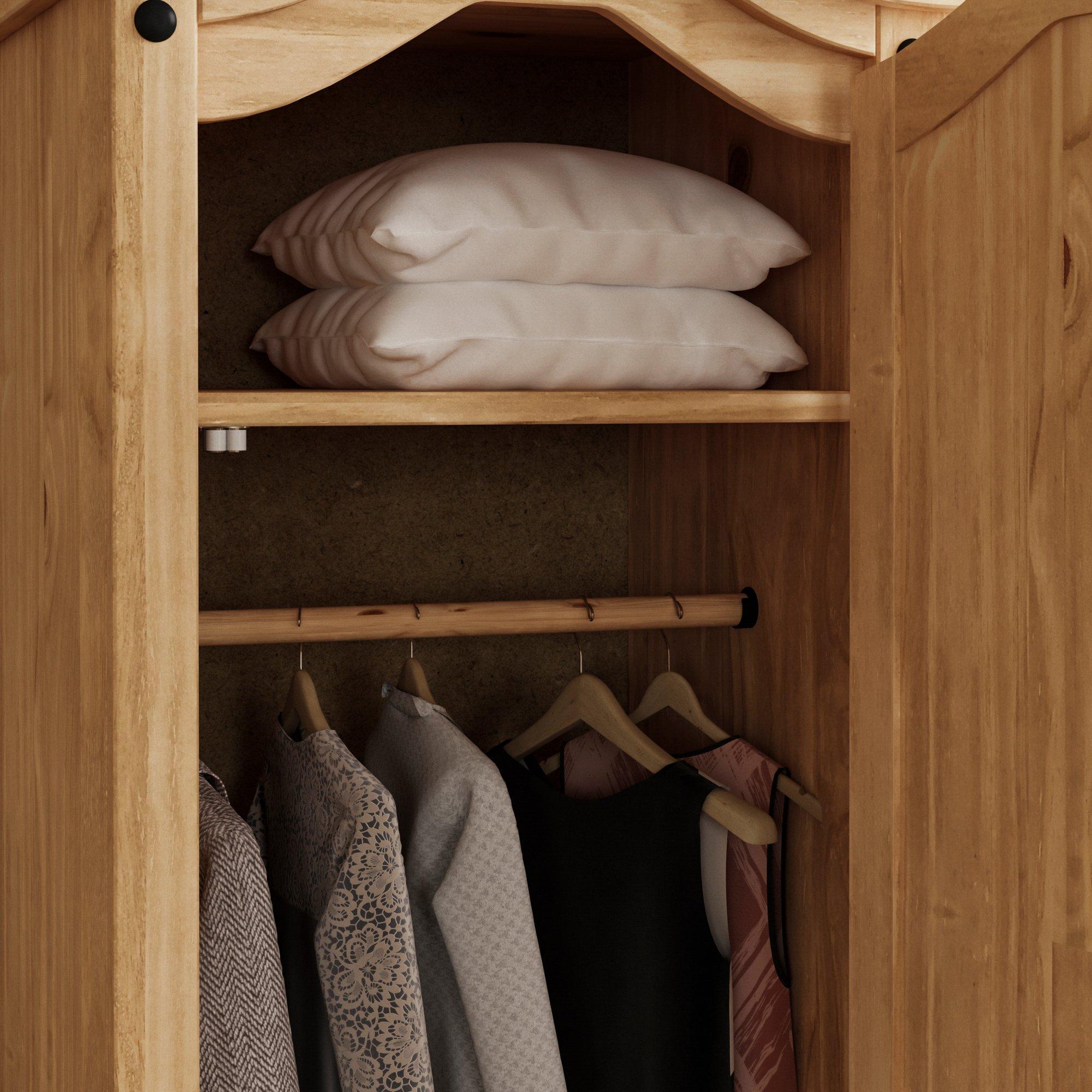 Pine - Lassic - Vida Designs Corona 1 Door Wardrobe - 6