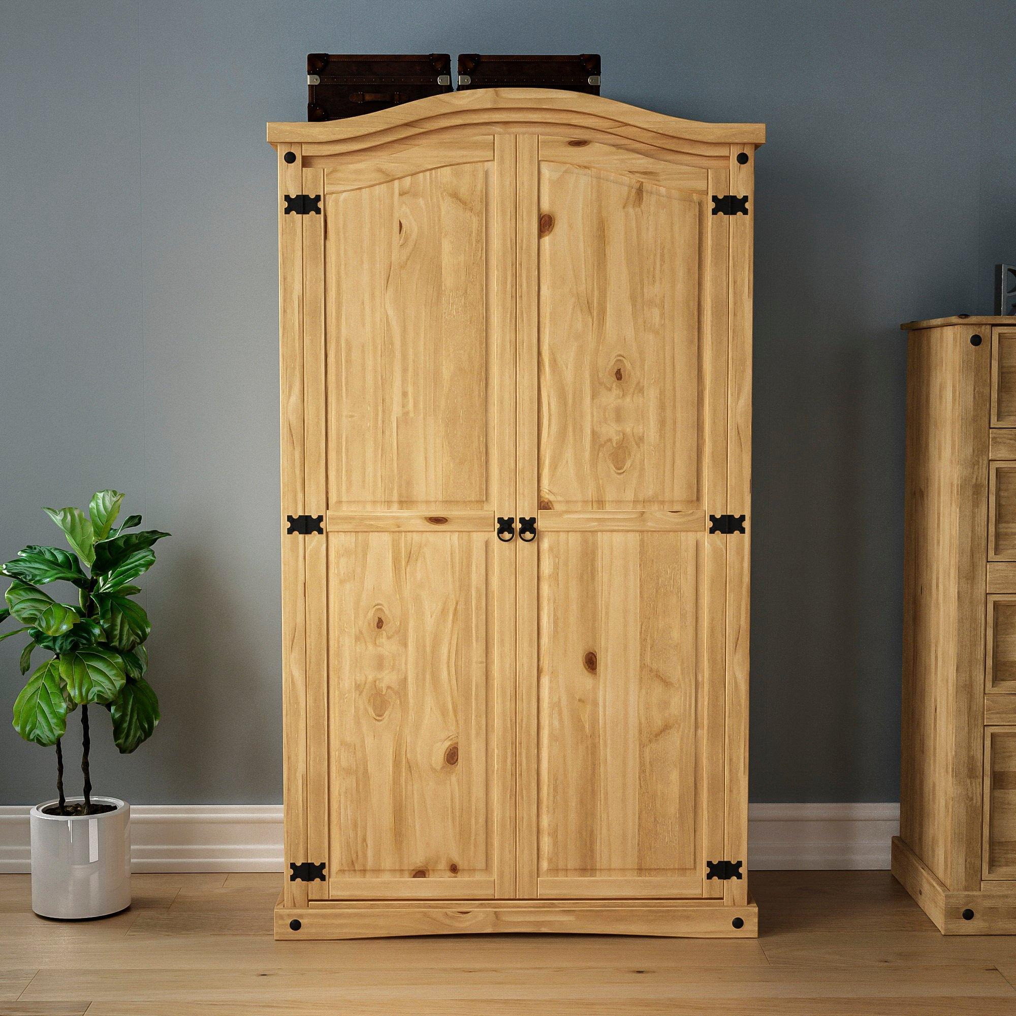 Pine - Lassic - Vida Designs Corona 2 Door Wardrobe - 3