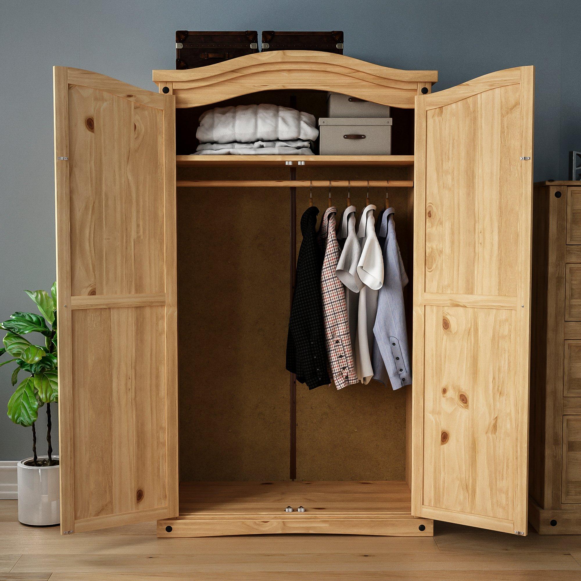 Pine - Lassic - Vida Designs Corona 2 Door Wardrobe - 4