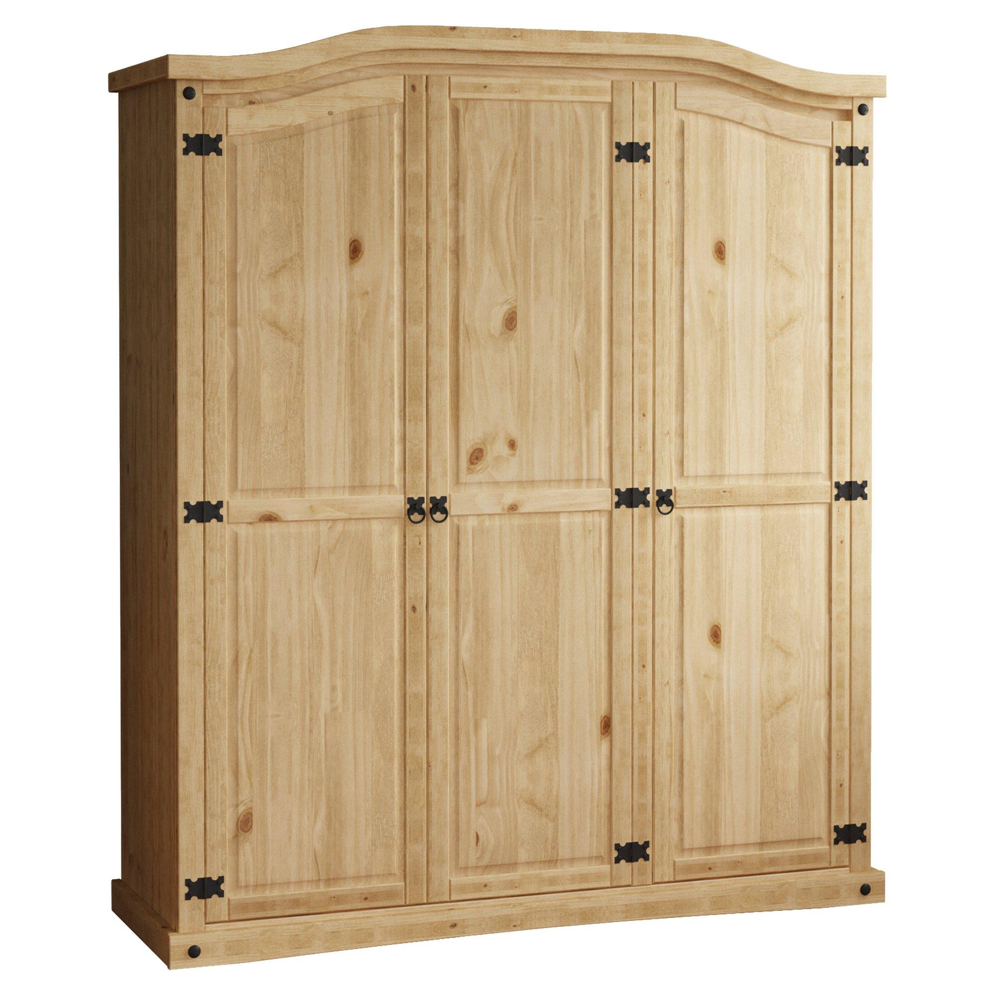 Pine - Lassic - Vida Designs Corona 3 Door Wardrobe - 6