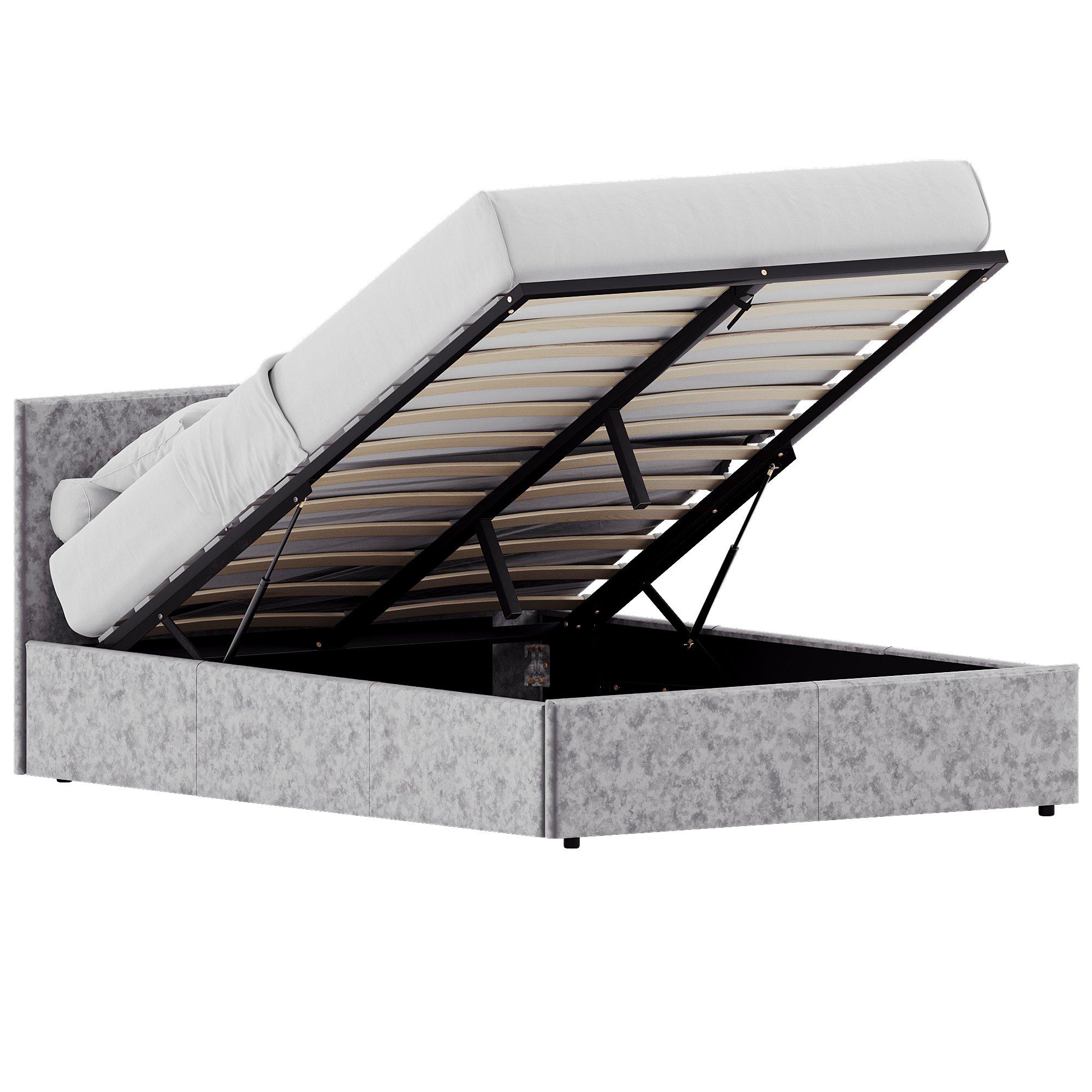 Silver Velvet - Lassic - Vida Designs Veronica Double Ottoman Bed UKFR - 7