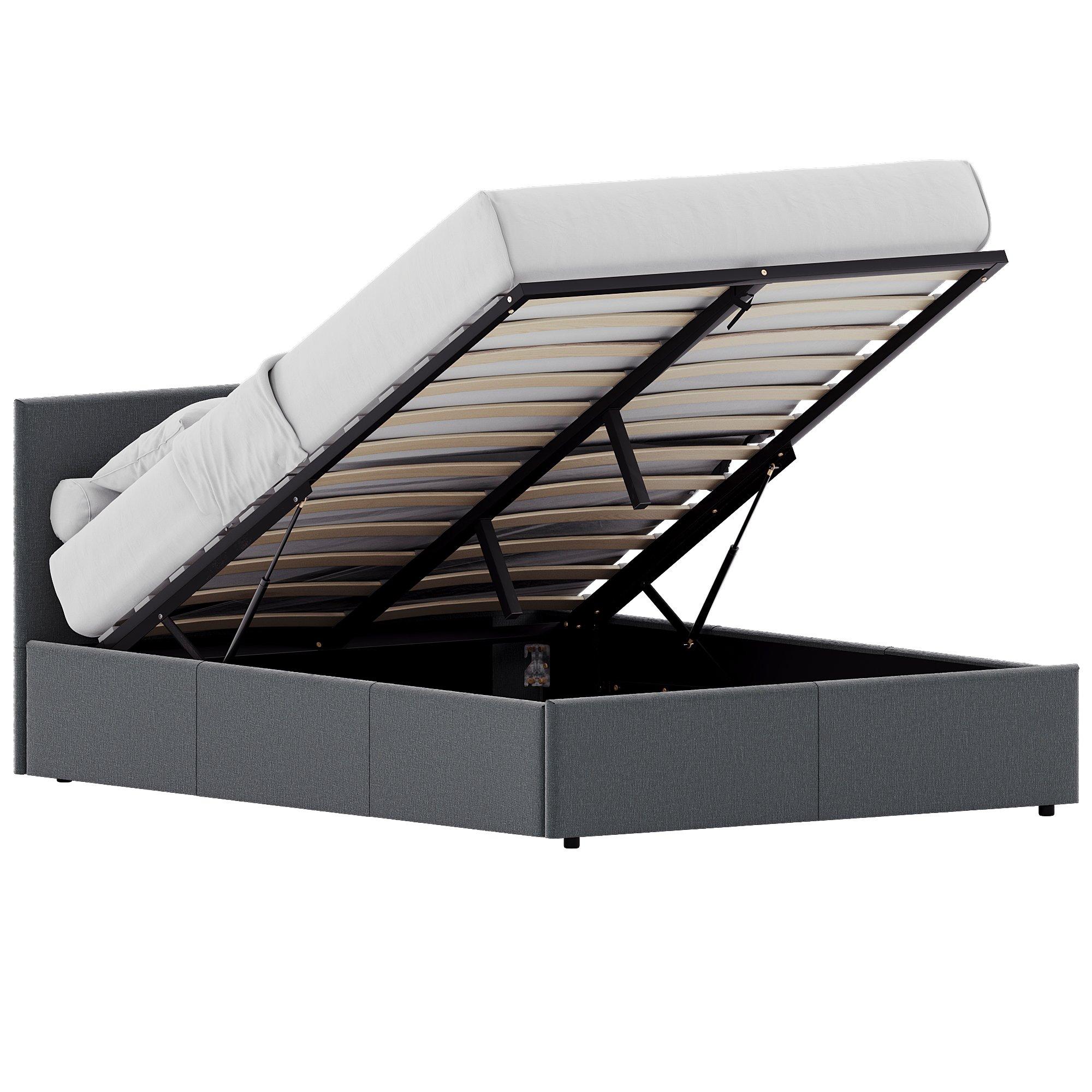 Linen Light Gre - Lassic - Vida Designs Veronica Double Ottoman Bed UKFR - 7