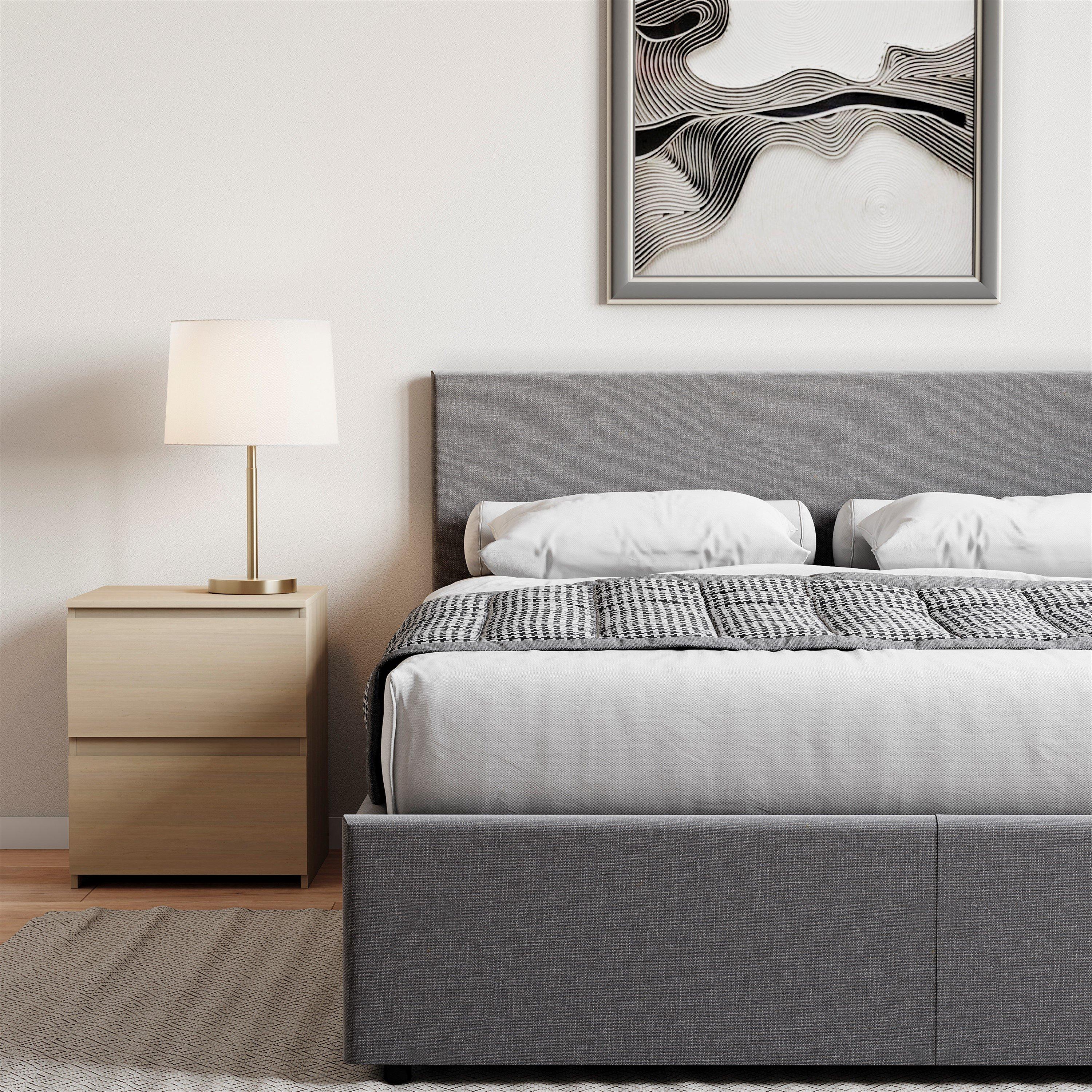 Dark Grey Linen - Lassic - Vida Designs Veronica Double Ottoman Bed UKFR - 4