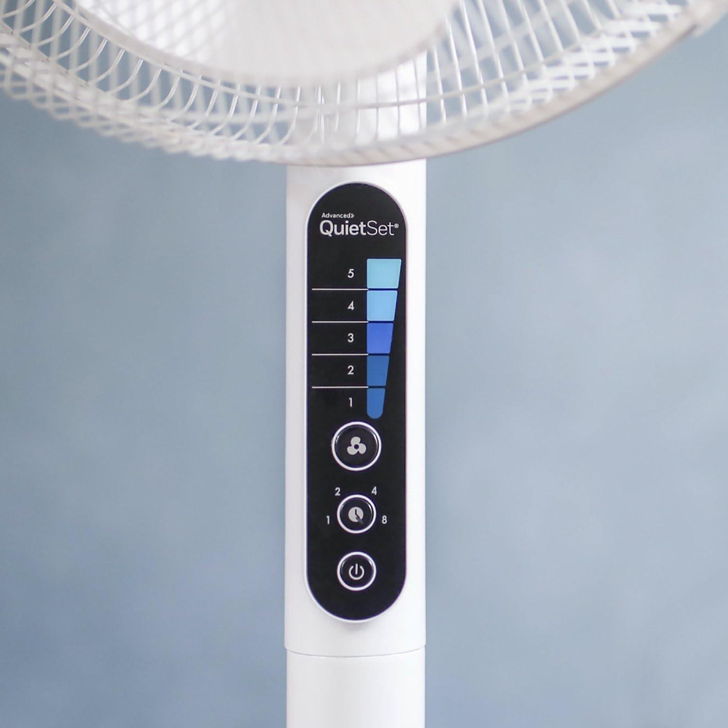 White - Honeywell - Advanced QuietSet Oscillating Stand Fan - 4