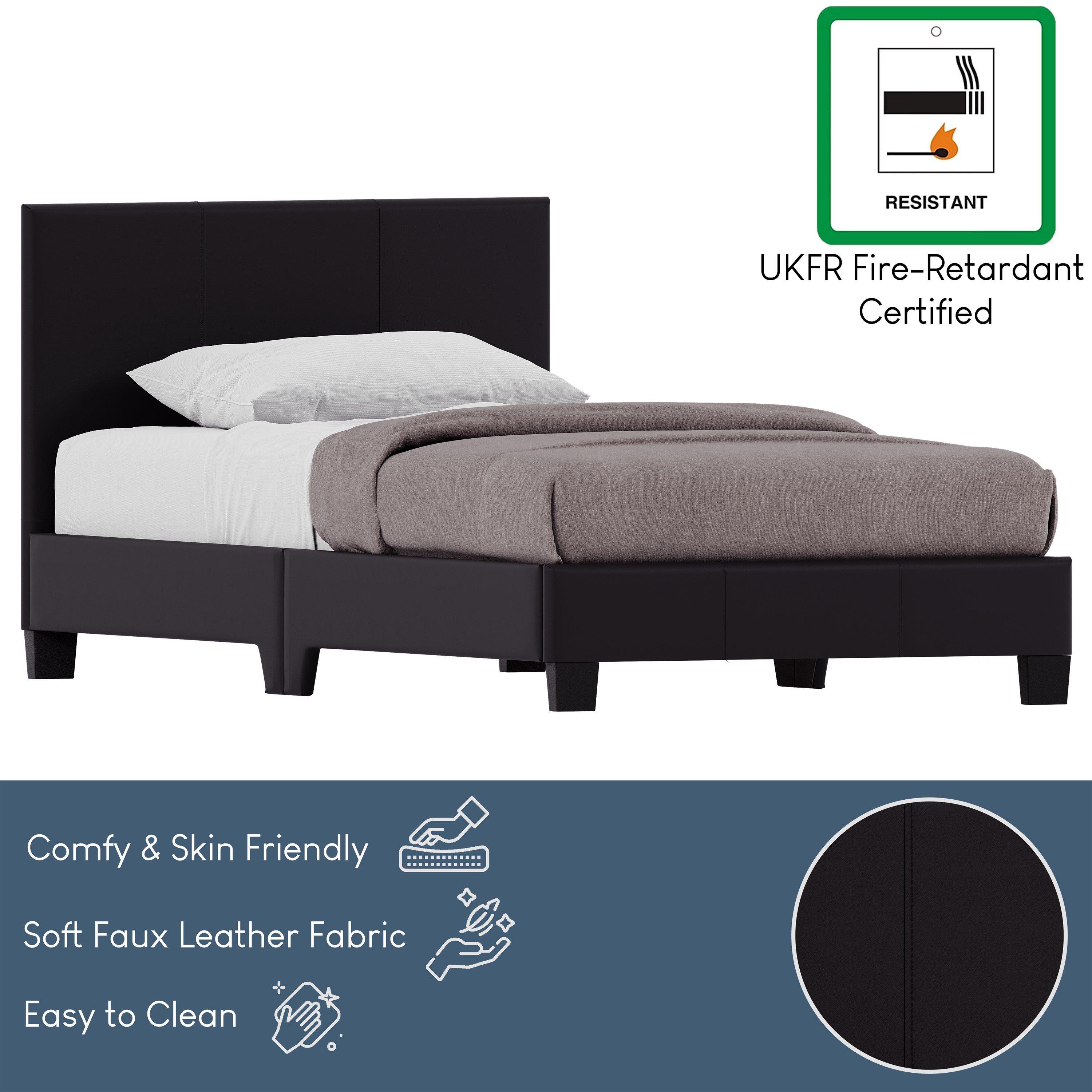Black - Lassic - Vida Designs Lisbon Single Faux Leather Bed UKFR - 7