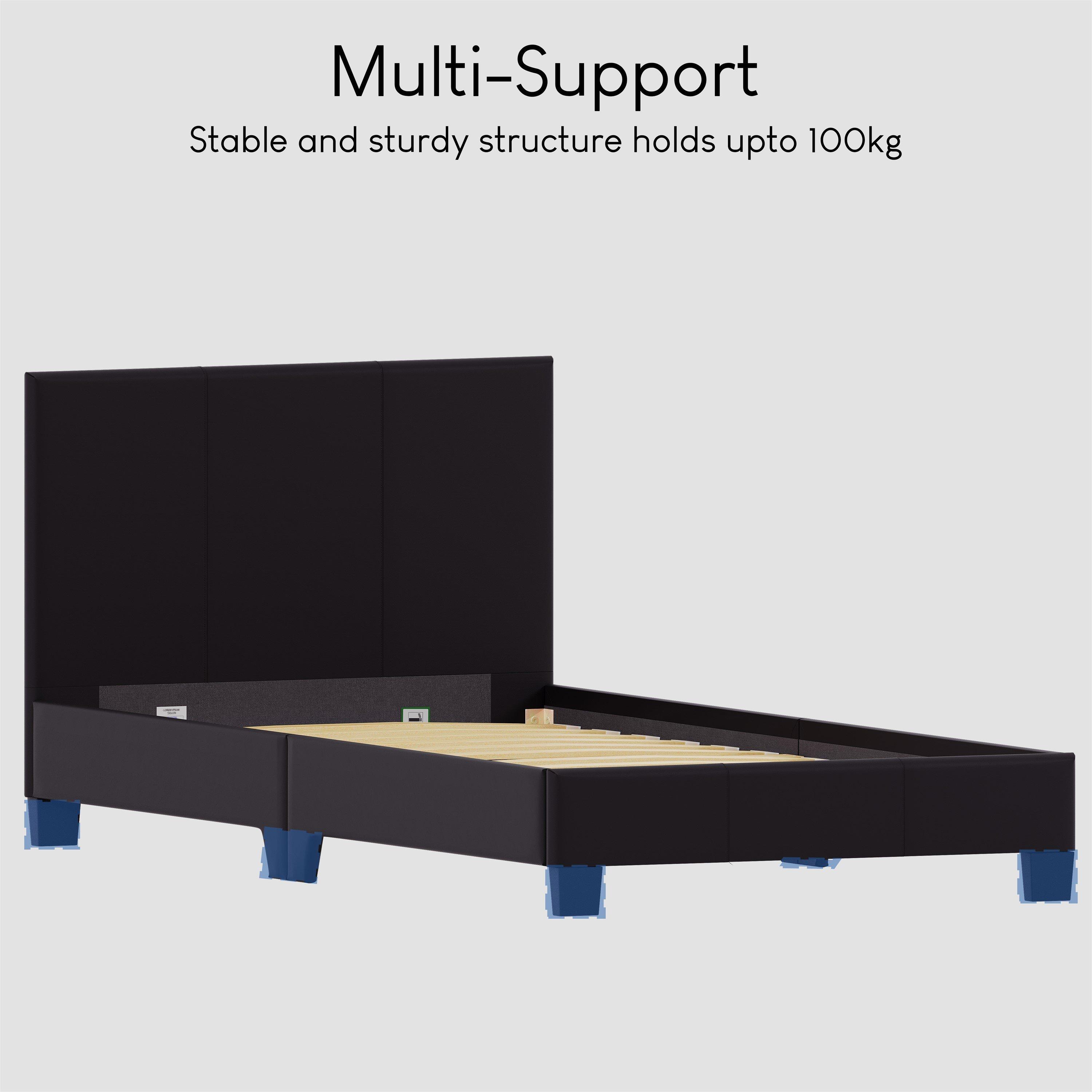 Black - Lassic - Vida Designs Lisbon Single Faux Leather Bed UKFR - 8