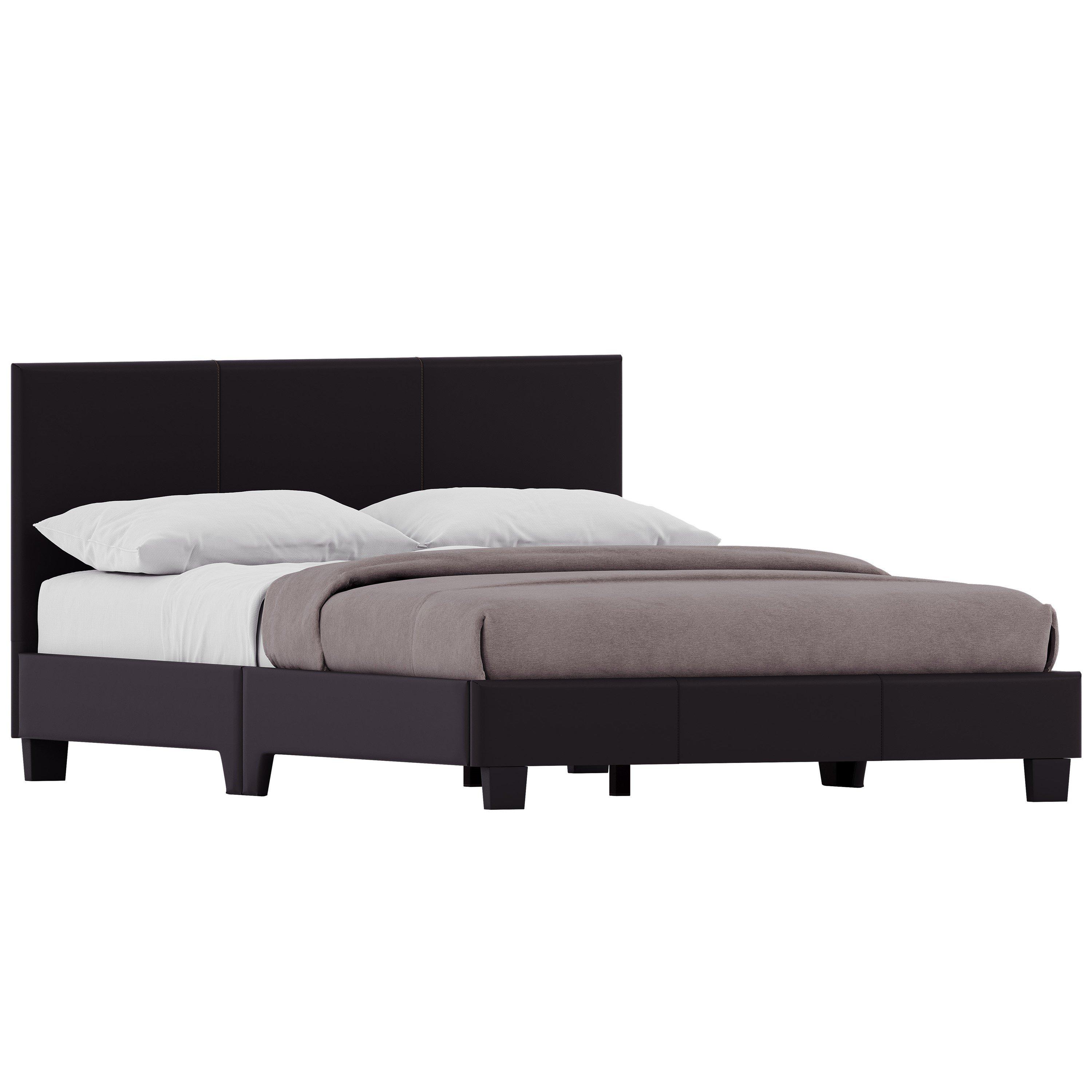 Black - Lassic - Lisbon Small Double Faux Leather Bed UKFR - 9