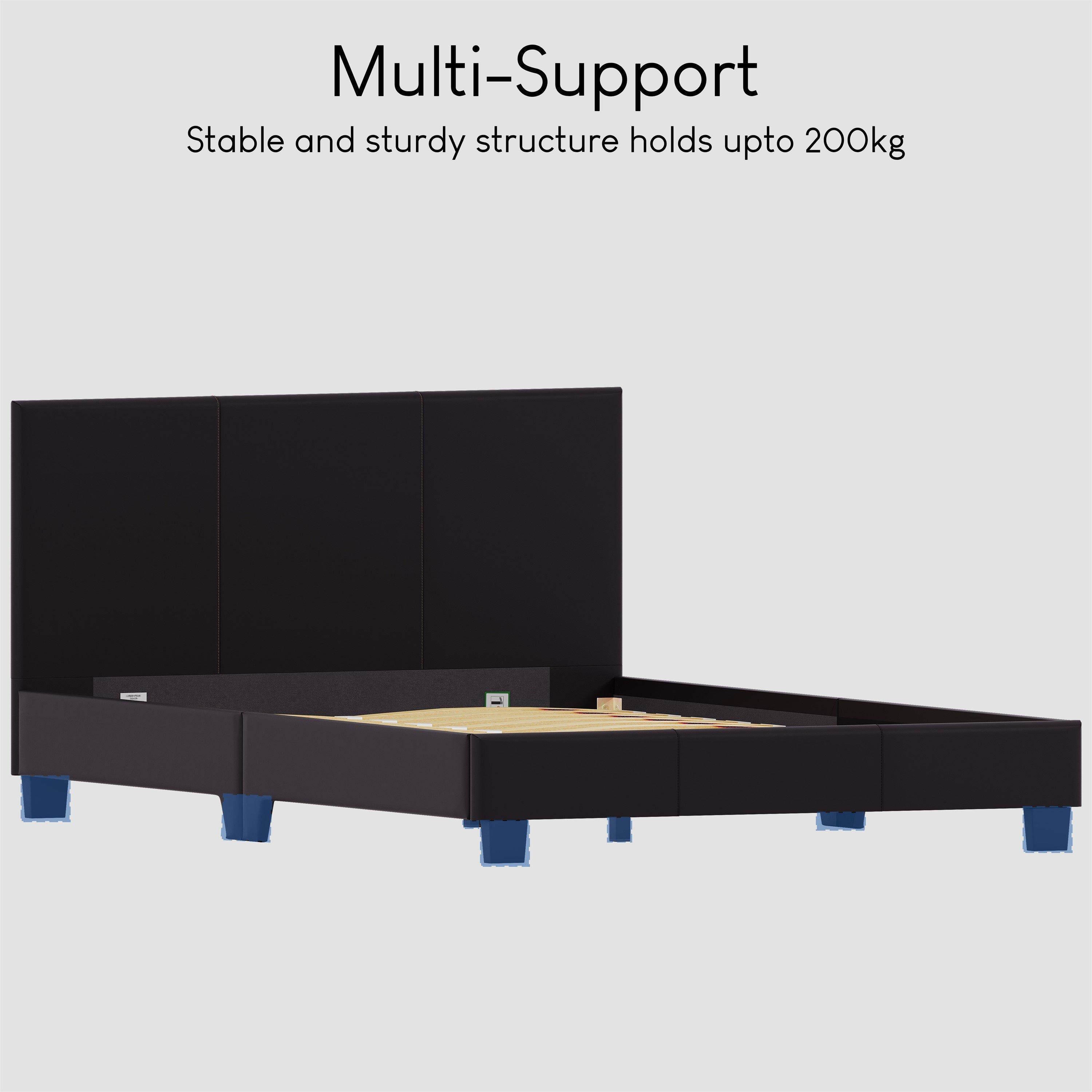 Brown - Lassic - Vida Designs Lisbon Double Faux Leather Bed UKFR - 8