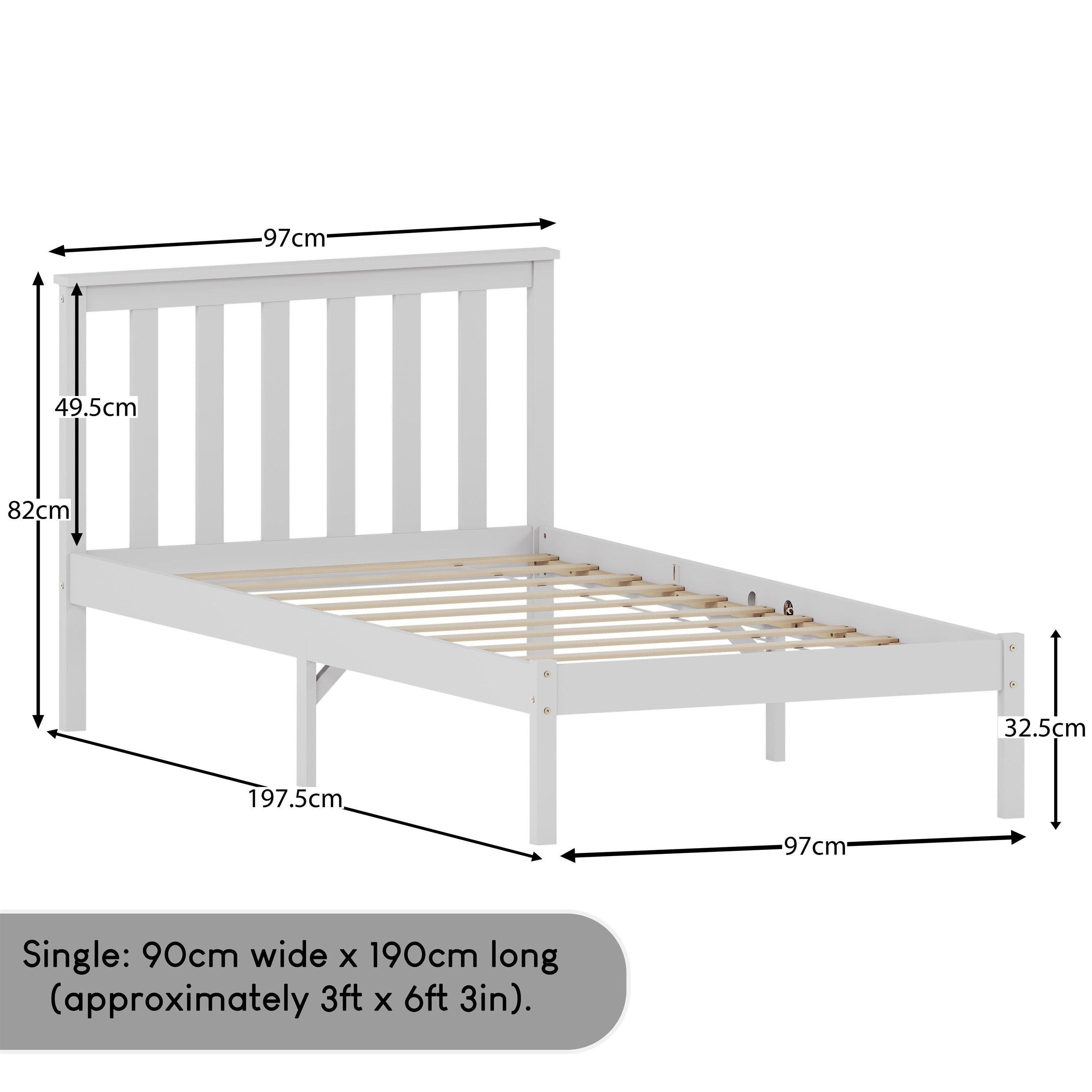 White - Lassic - Vida Designs Milan Single Wooden Bed, Low Foot - 2