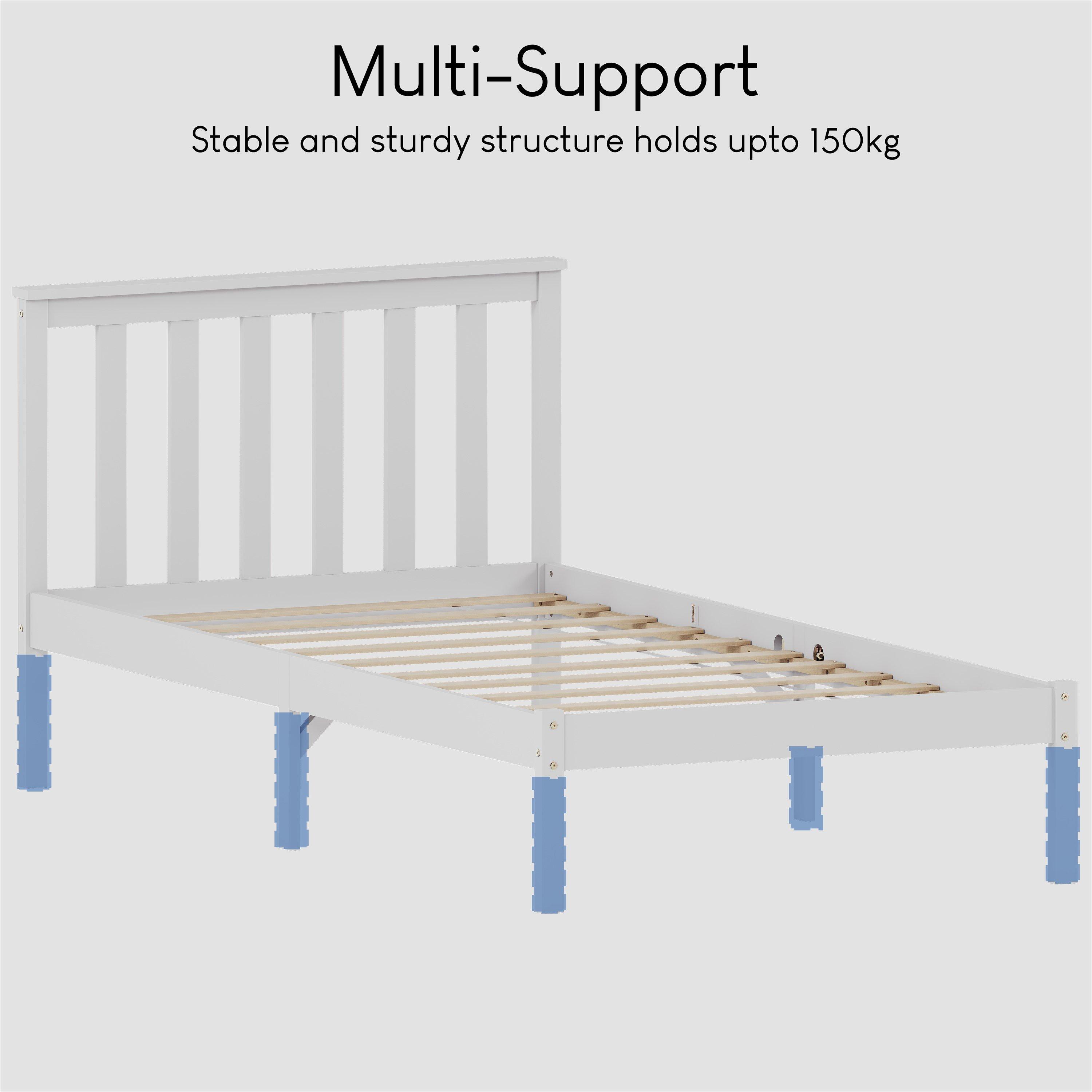 White - Lassic - Vida Designs Milan Single Wooden Bed, Low Foot - 7