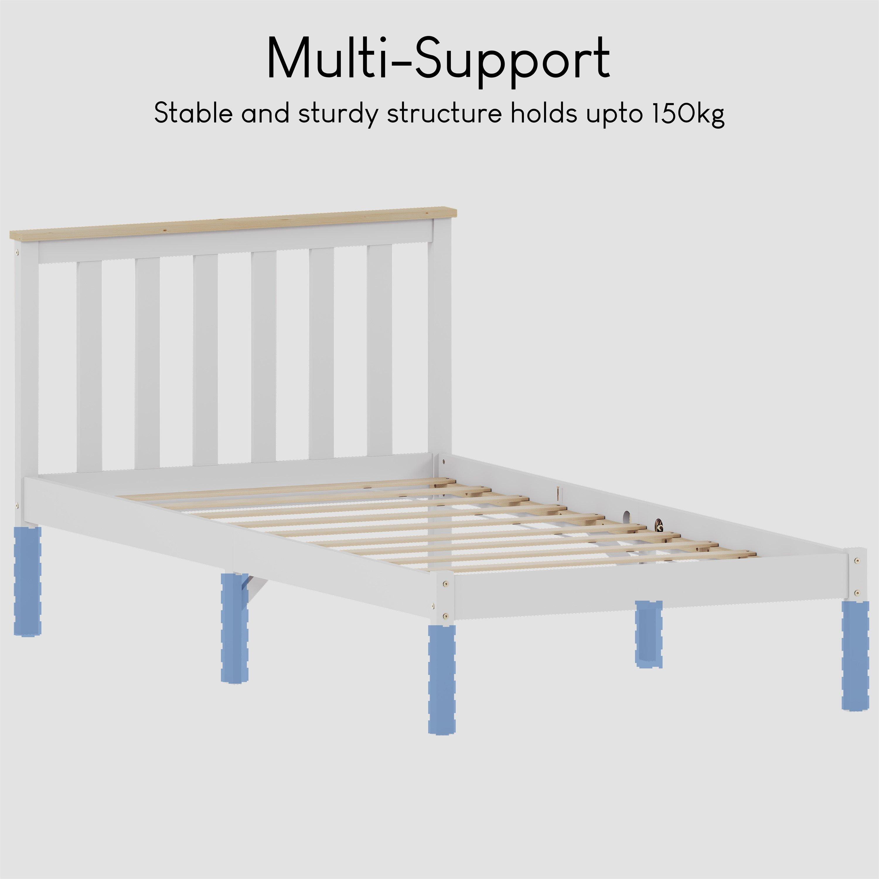 White & Pine - Lassic - Vida Designs Milan Single Wooden Bed, Low Foot - 7