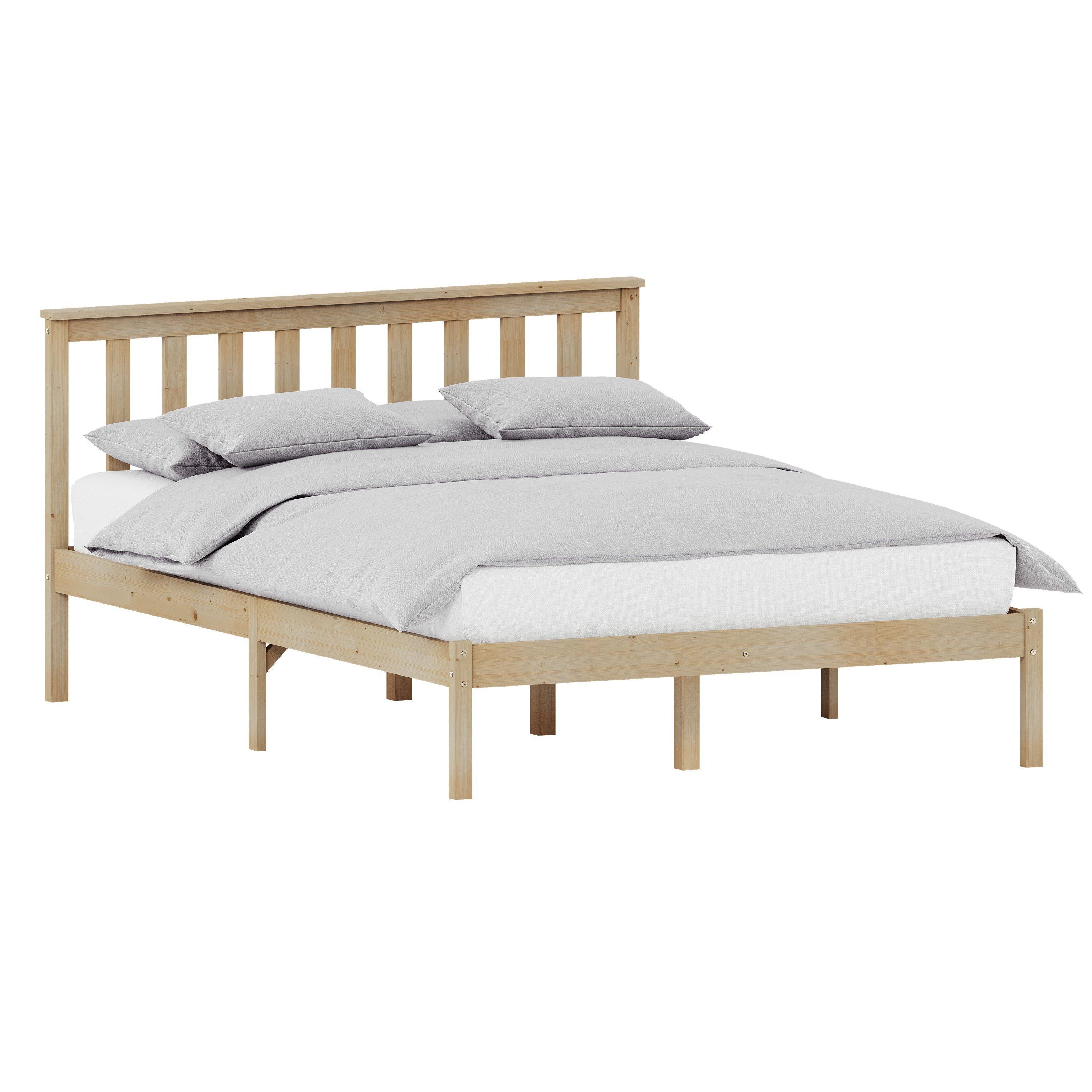Pine - Lassic - Vida Designs Milan Double Wooden Bed, Low Foot - 8