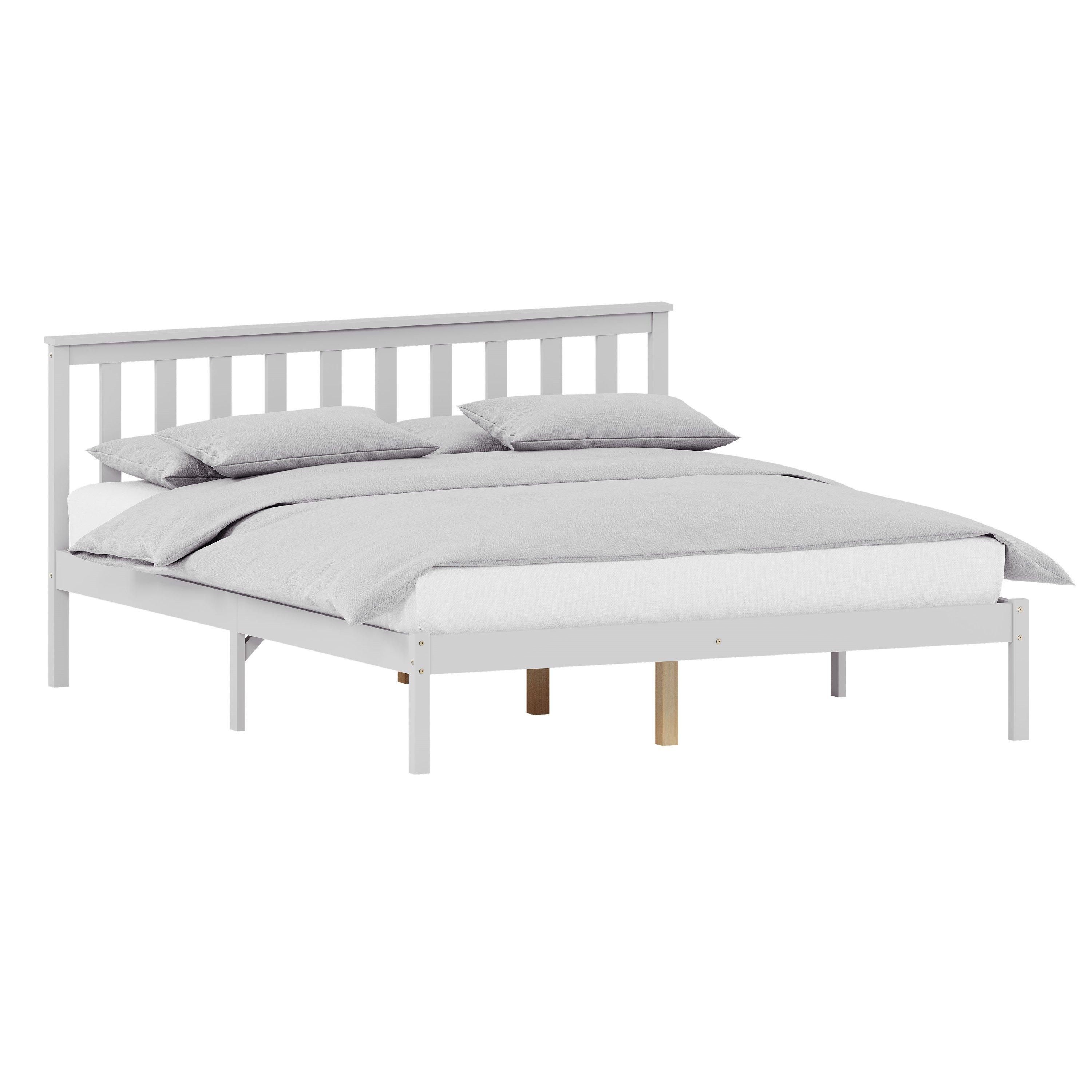 White - Lassic - Vida Designs Milan King Size Wooden Bed, Low Foot - 8