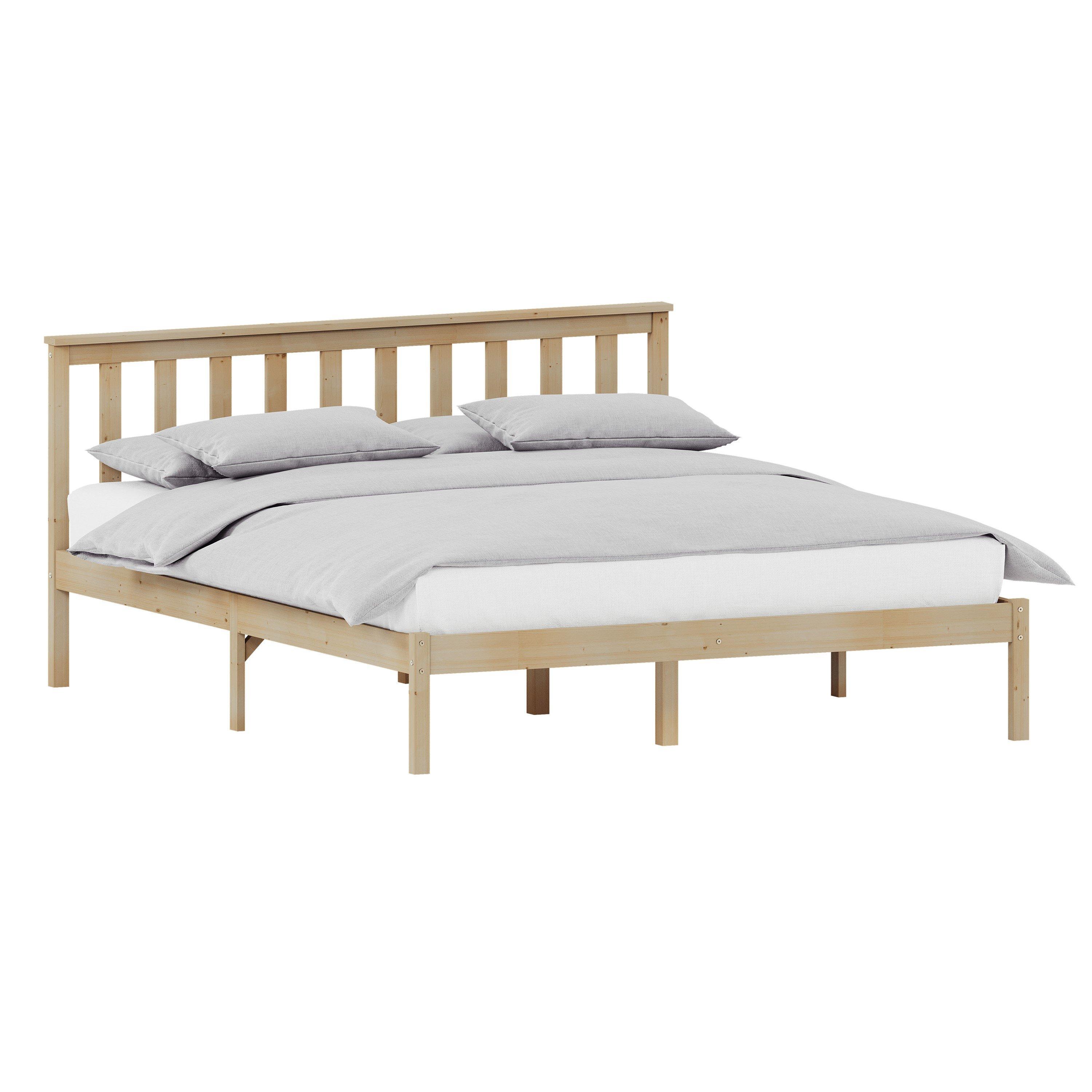 Pine - Lassic - Vida Designs Milan King Size Wooden Bed, Low Foot - 8